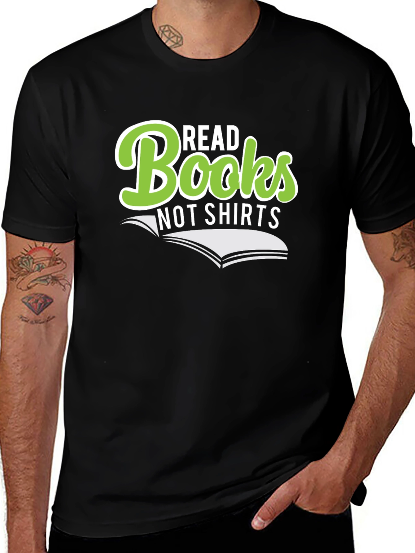 Read Books Not Shirts Funny Graphic Novelty T-Shirt