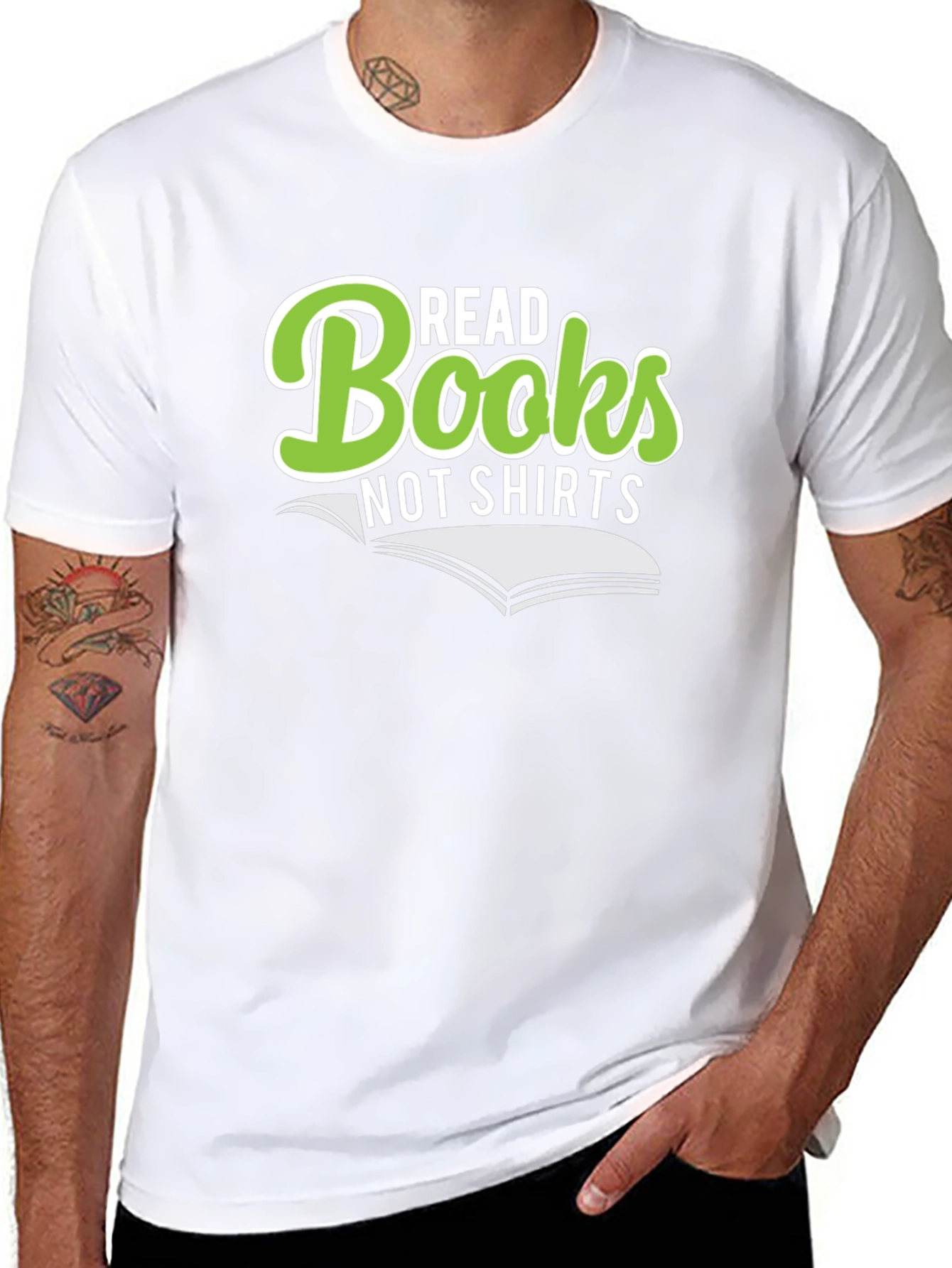 Read Books Not Shirts Funny Graphic Novelty T-Shirt
