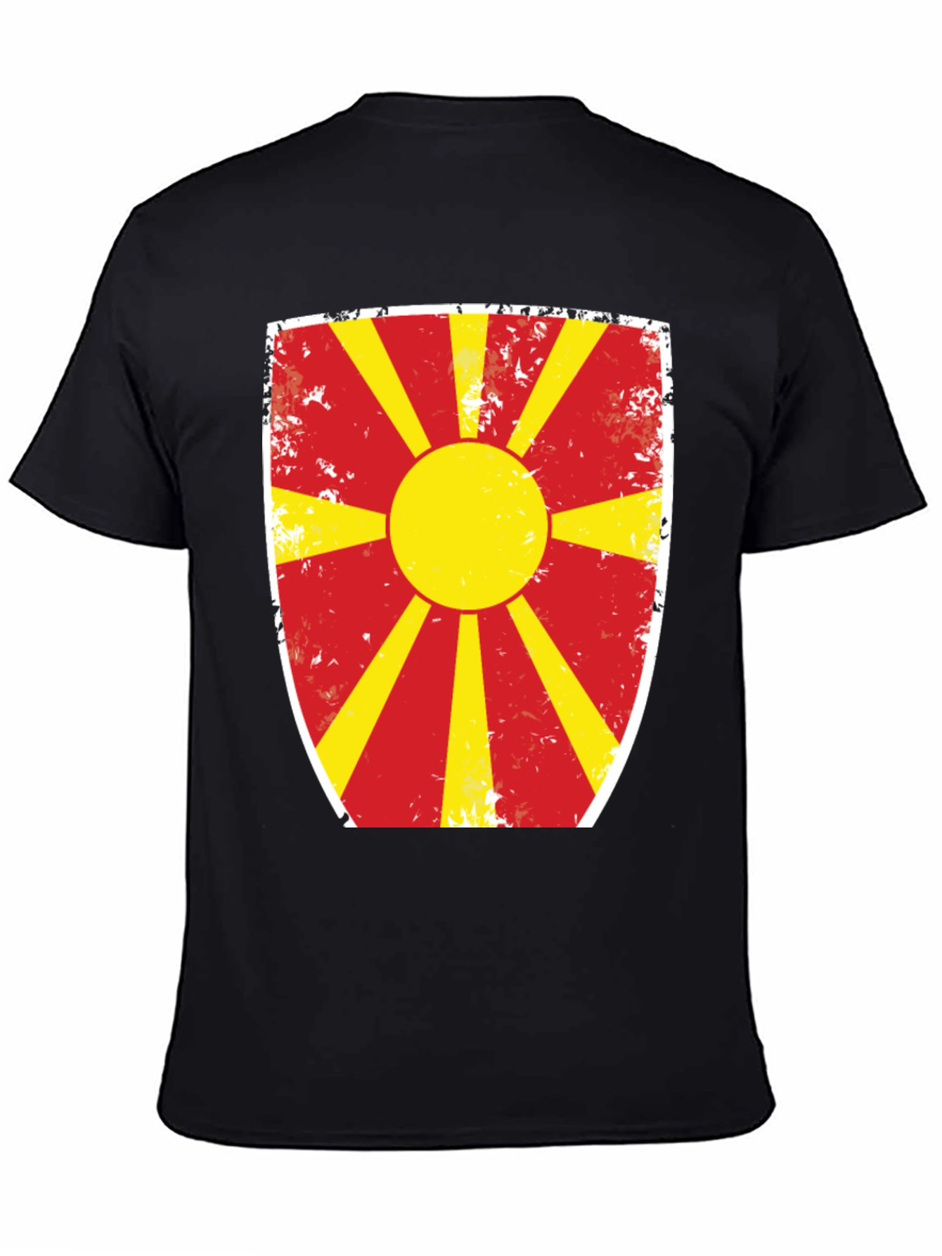 Macedonia Flag Graphic Black T-Shirt