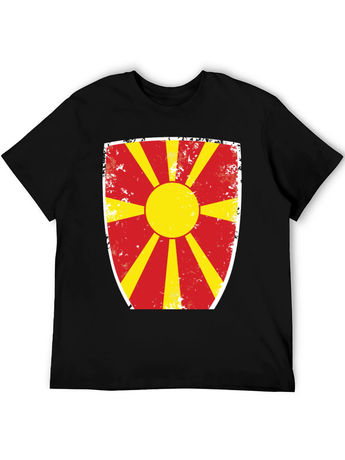 Macedonia Flag Graphic Black T-Shirt
