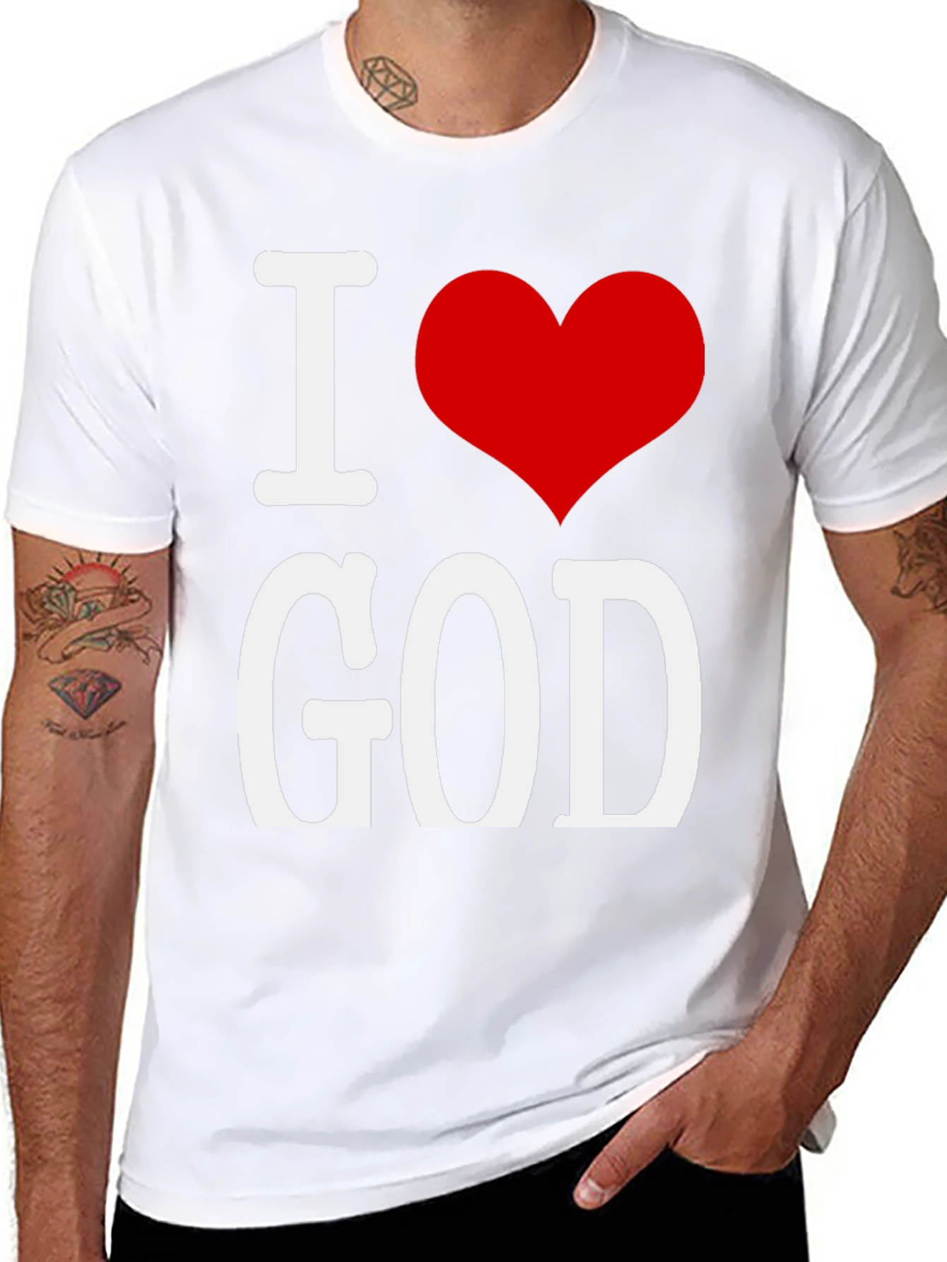 I Heart God T-Shirt Black Cotton Blend