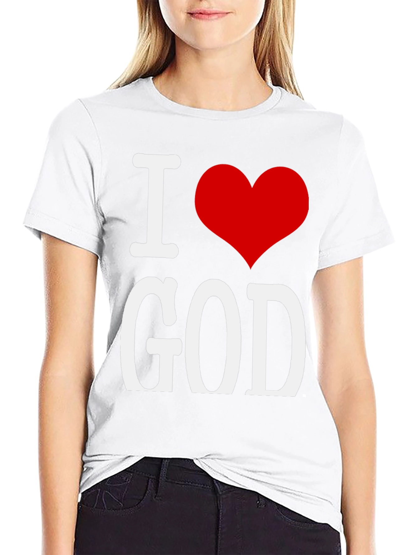 I Heart God T-Shirt Black Cotton Blend