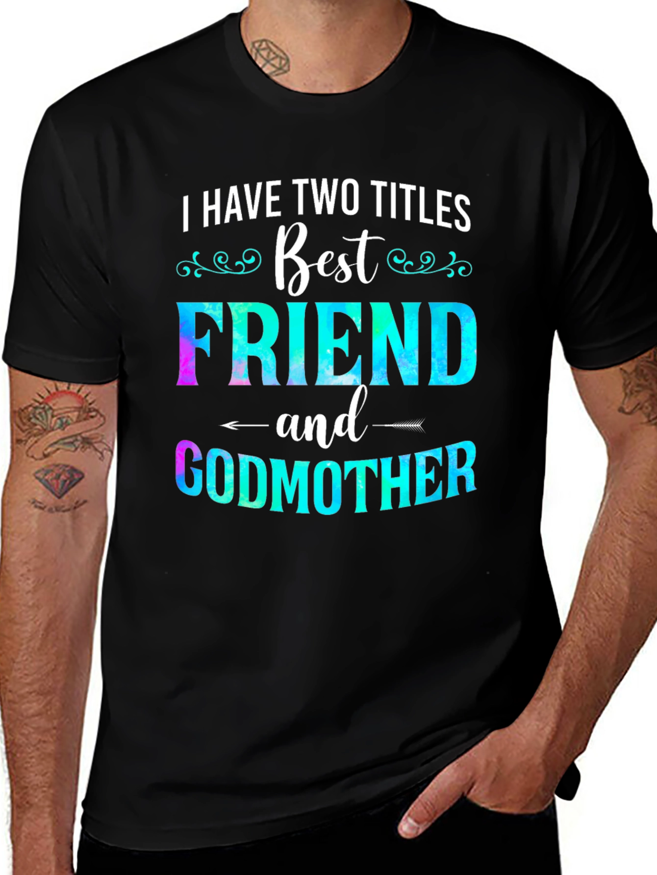 Two Titles Best Friend and Godmother T-Shirt