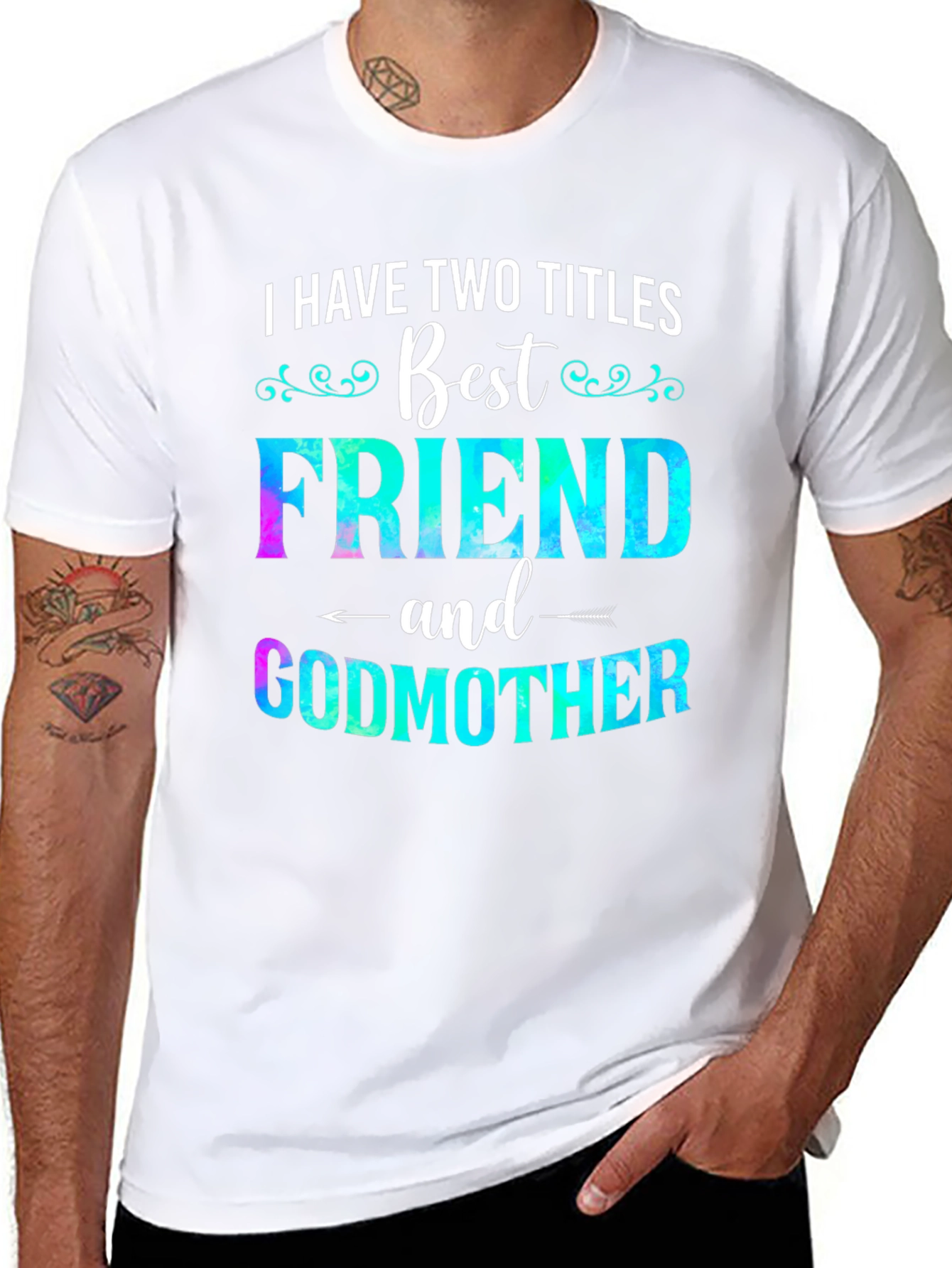 Two Titles Best Friend and Godmother T-Shirt