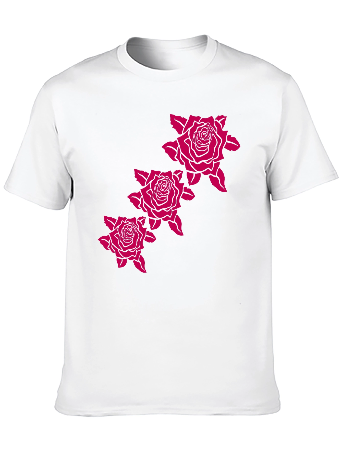 Mens Black Tee with Rose Graphic