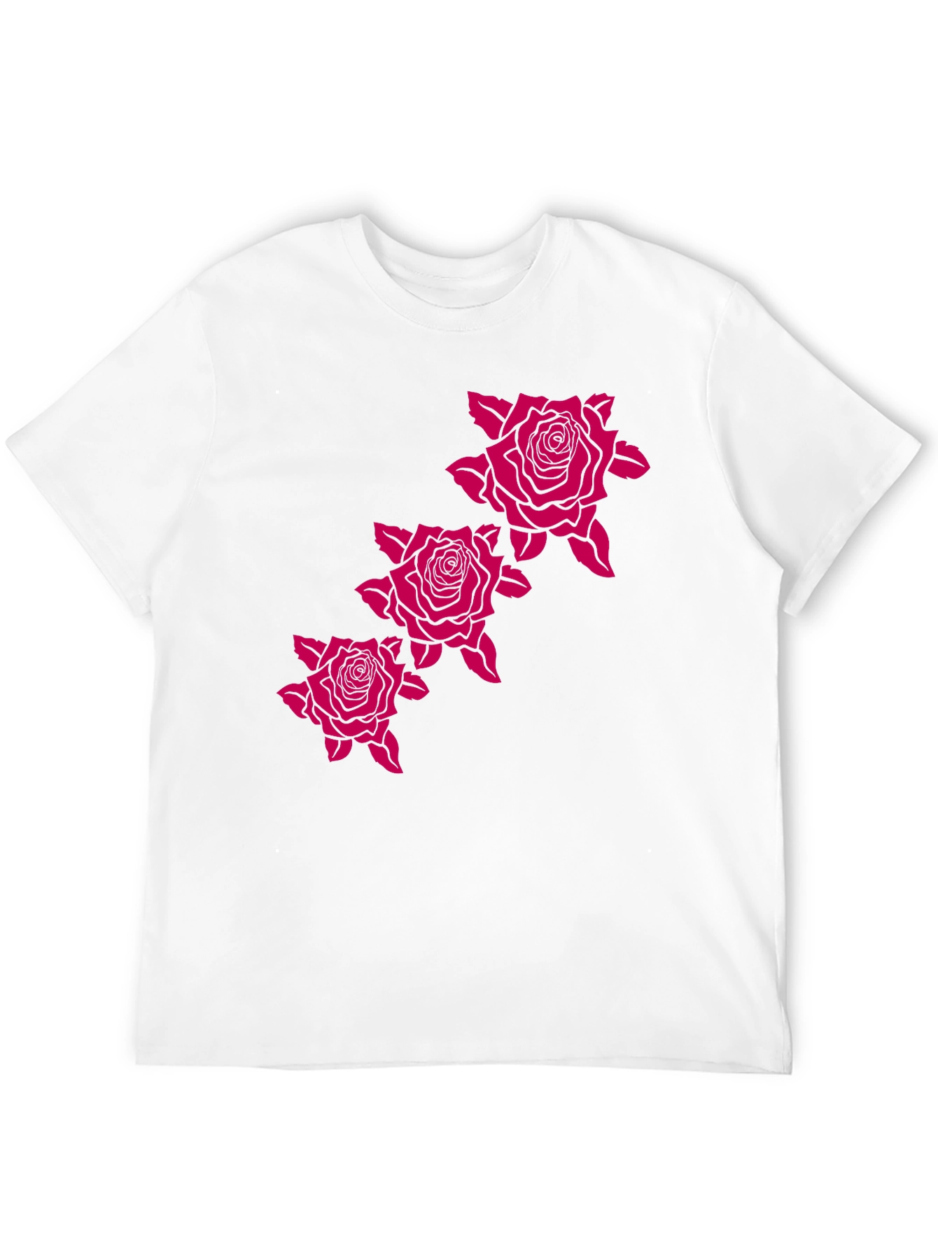 Mens Black Tee with Rose Graphic