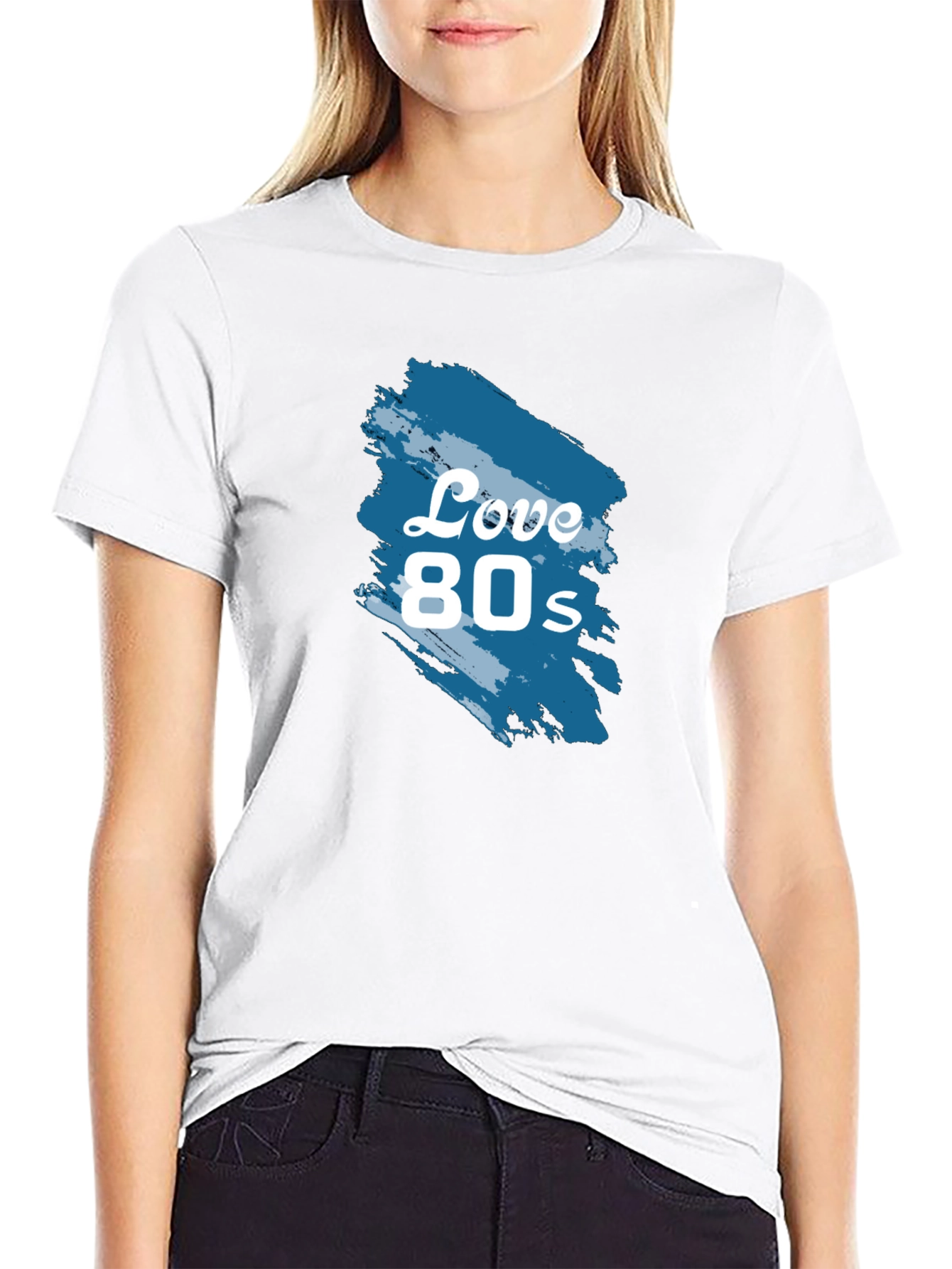 Love 80s Retro Graphic Tee - Classic Black T-Shirt