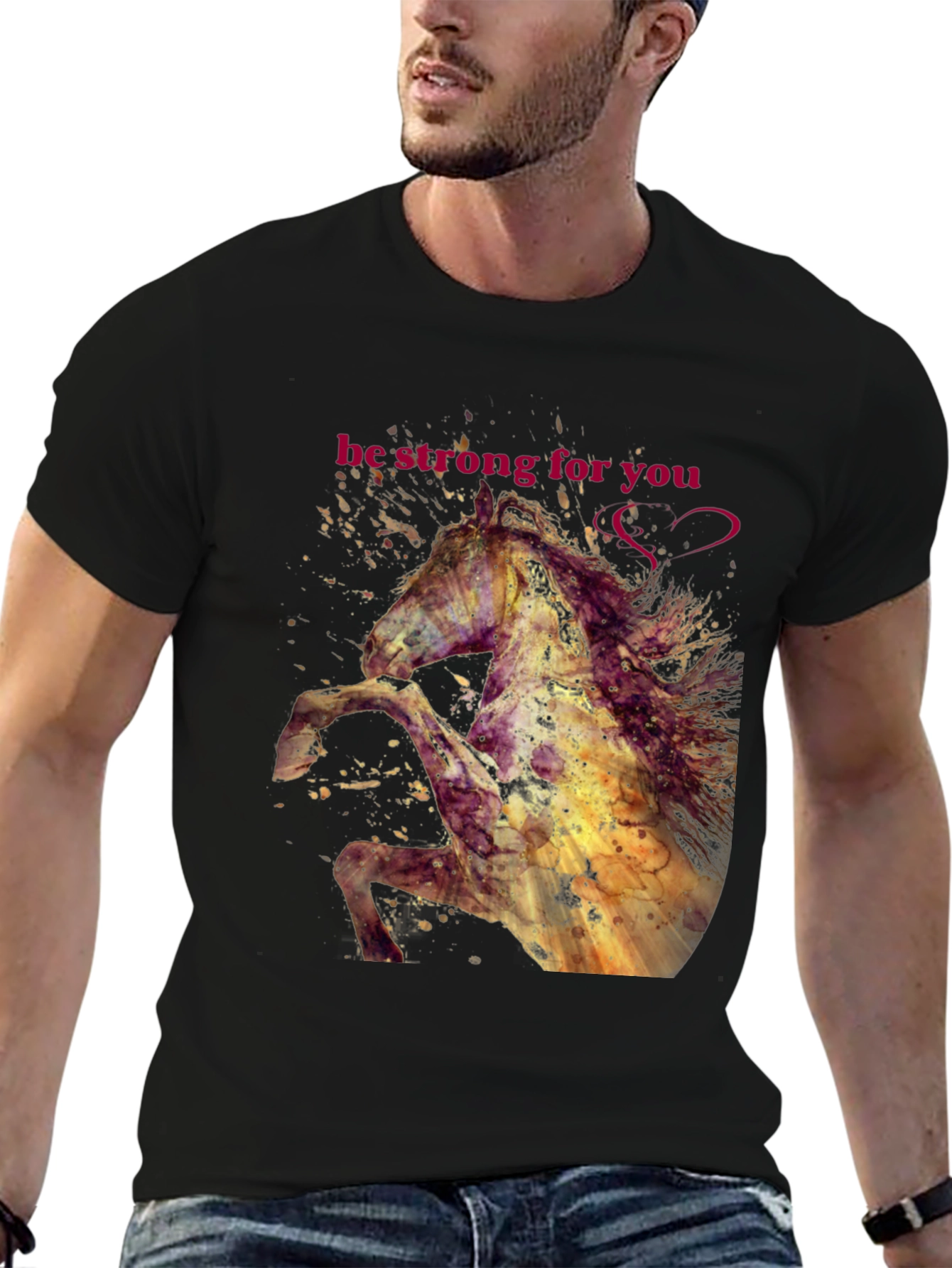 Be Strong Horse Graphic T-Shirt