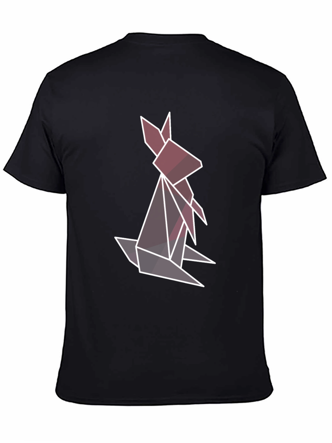 Geometric Rabbit Graphic Tee - Stylish Mens Black T-Shirt