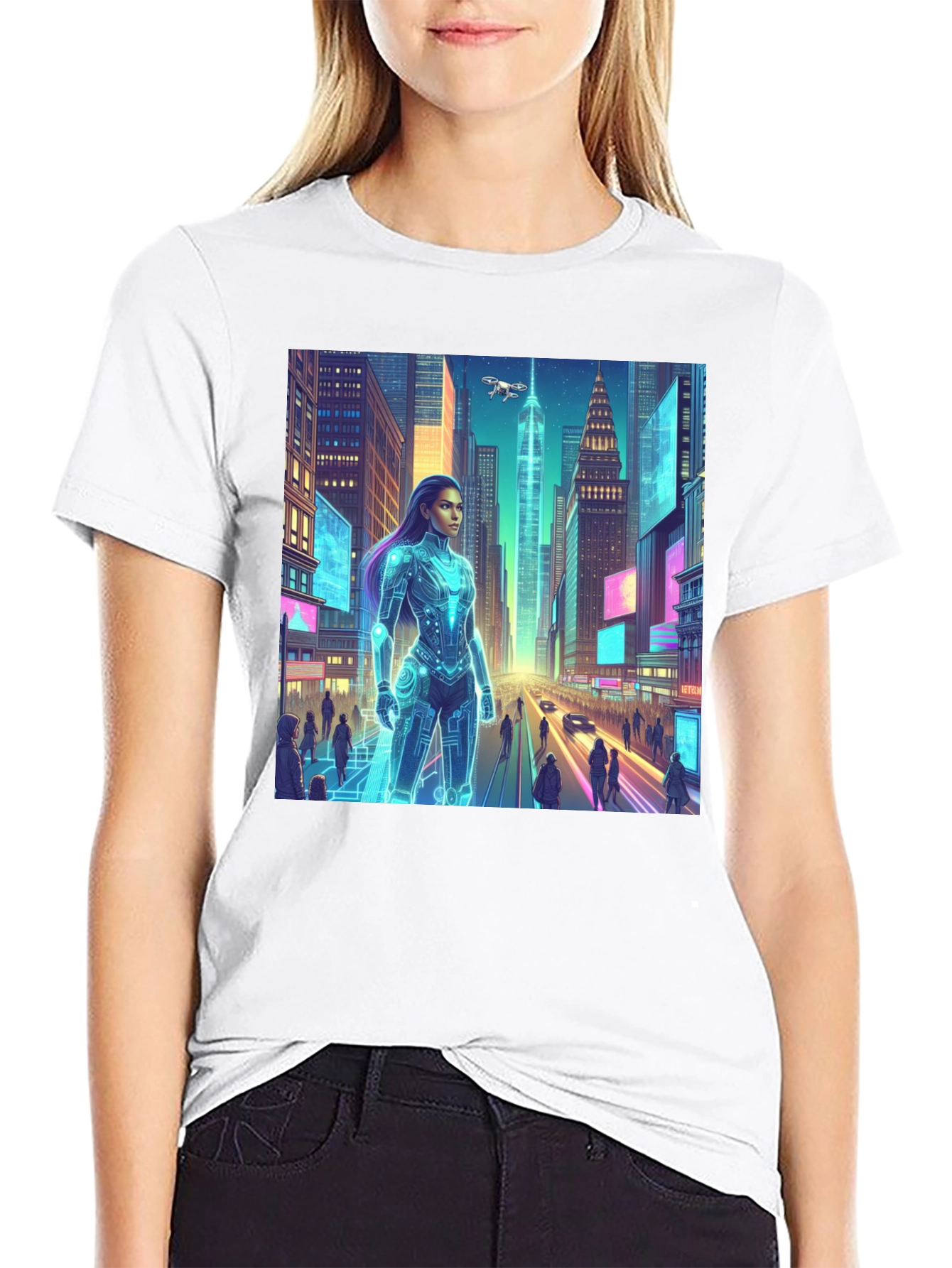 Cyberpunk Cityscape Graphic Tee