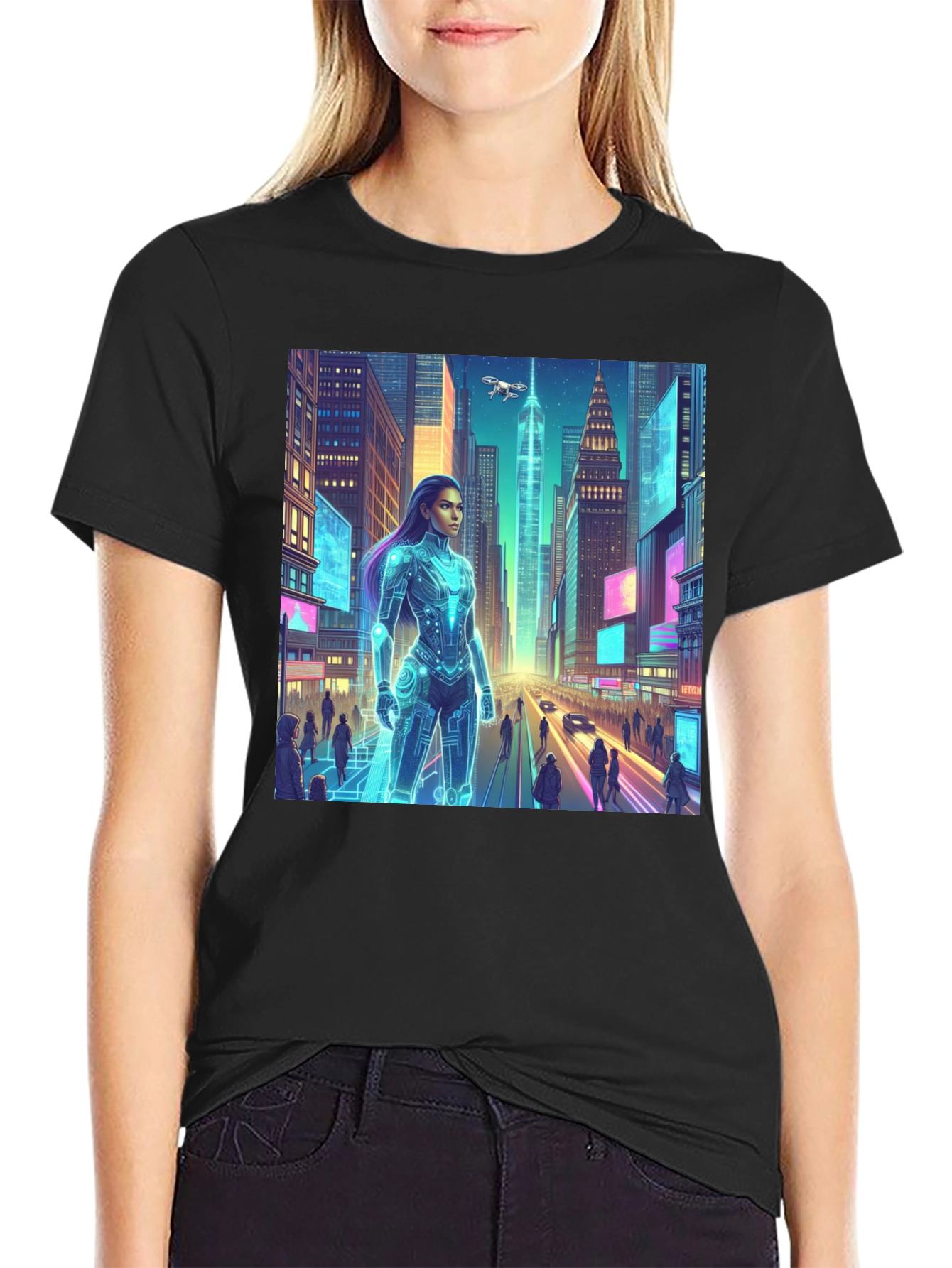 Cyberpunk Cityscape Graphic Tee