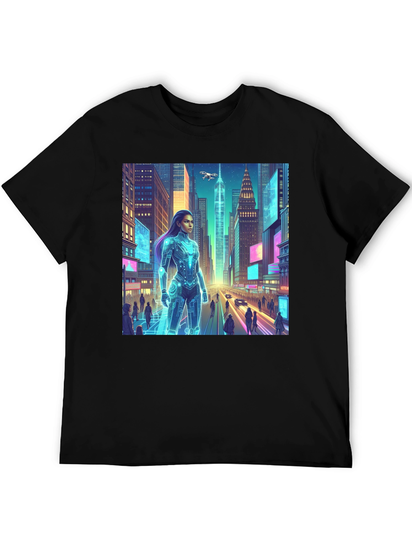 Cyberpunk Cityscape Graphic Tee
