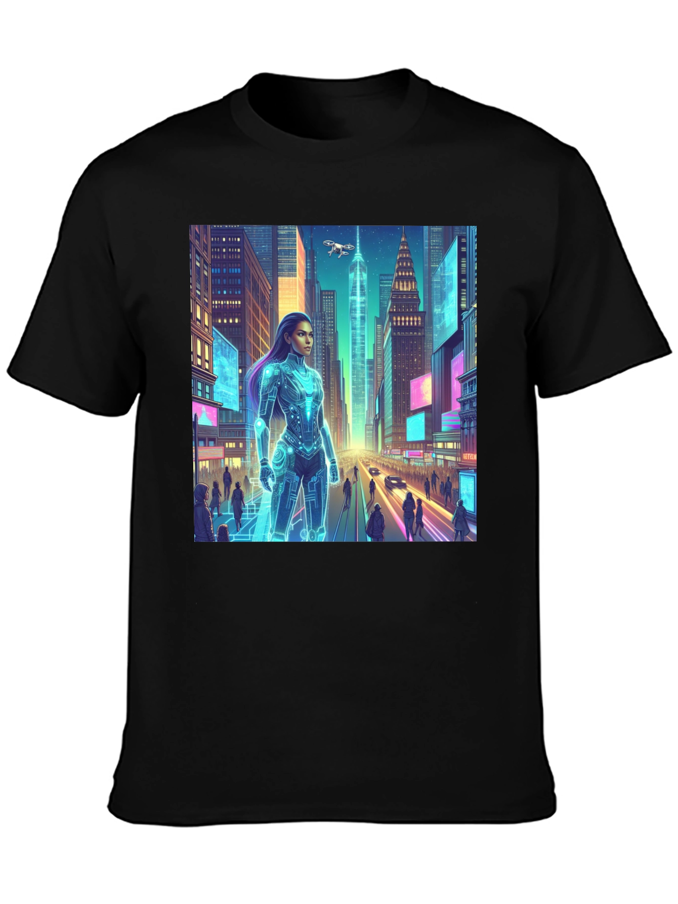 Cyberpunk Cityscape Graphic Tee
