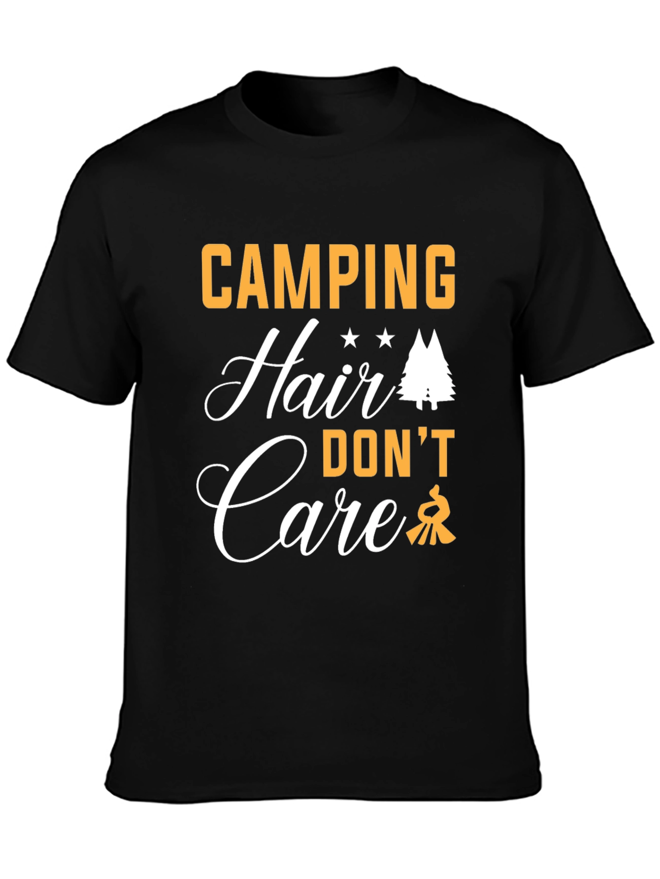 Camping Hair Dont Care Graphic T-Shirt