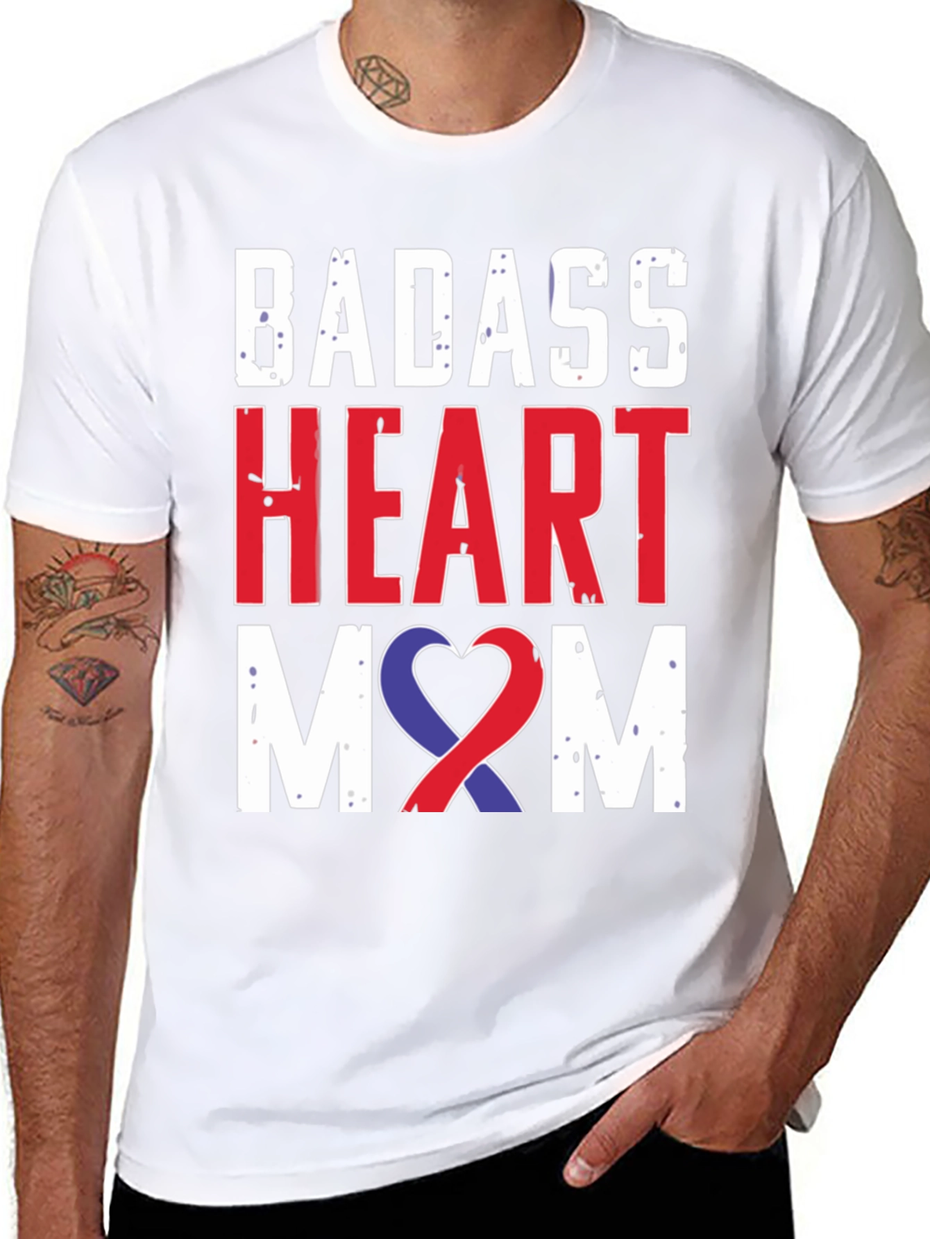 Badass Heart Mom Graphic Tee - Awareness Ribbon