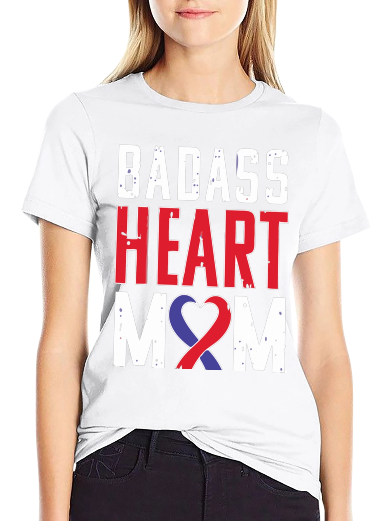 Badass Heart Mom Graphic Tee - Awareness Ribbon