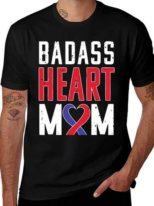 Badass Heart Mom Graphic Tee - Awareness Ribbon