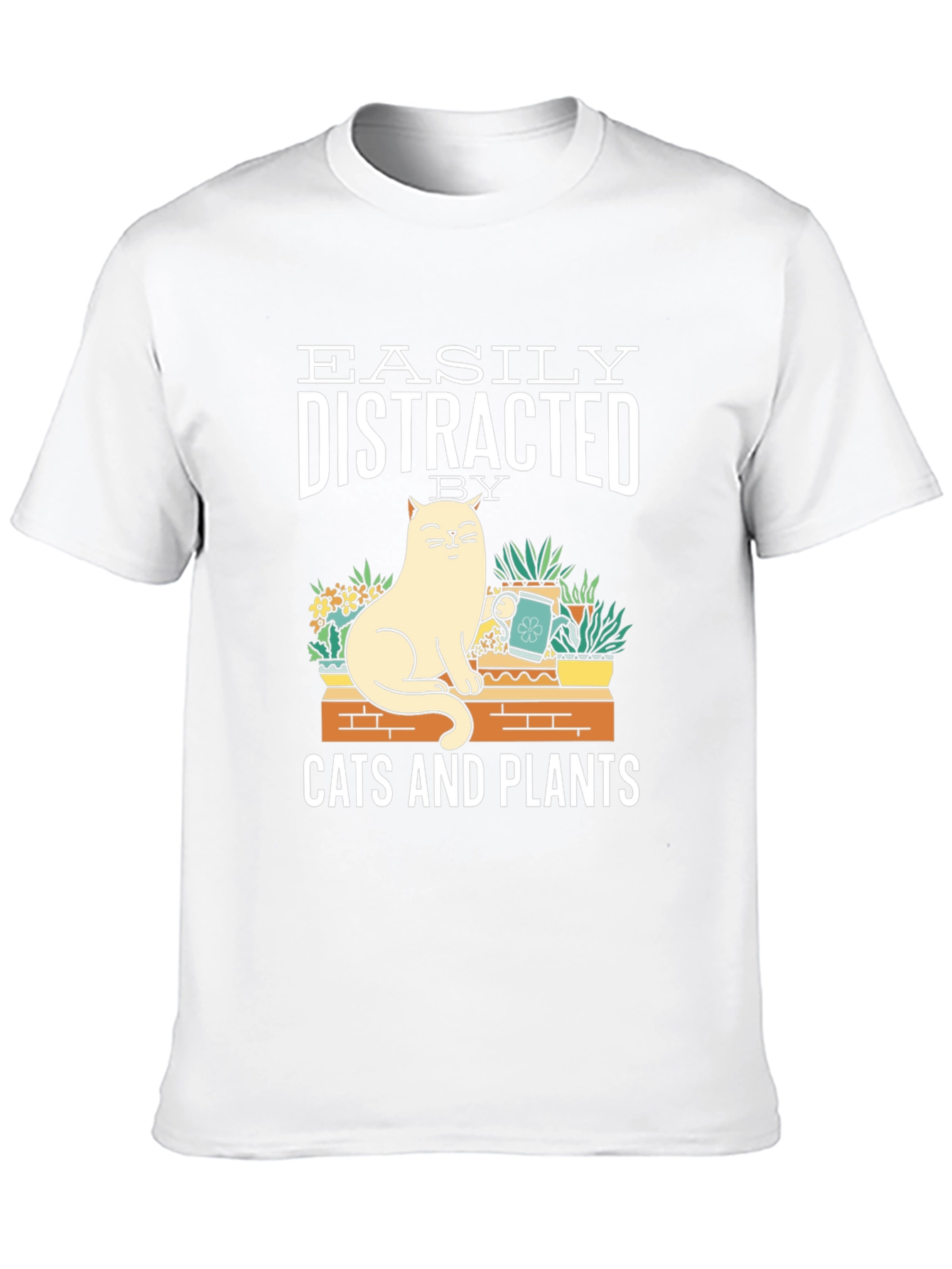Easily Distracted by Cats & Plants Graphic T-Shirt