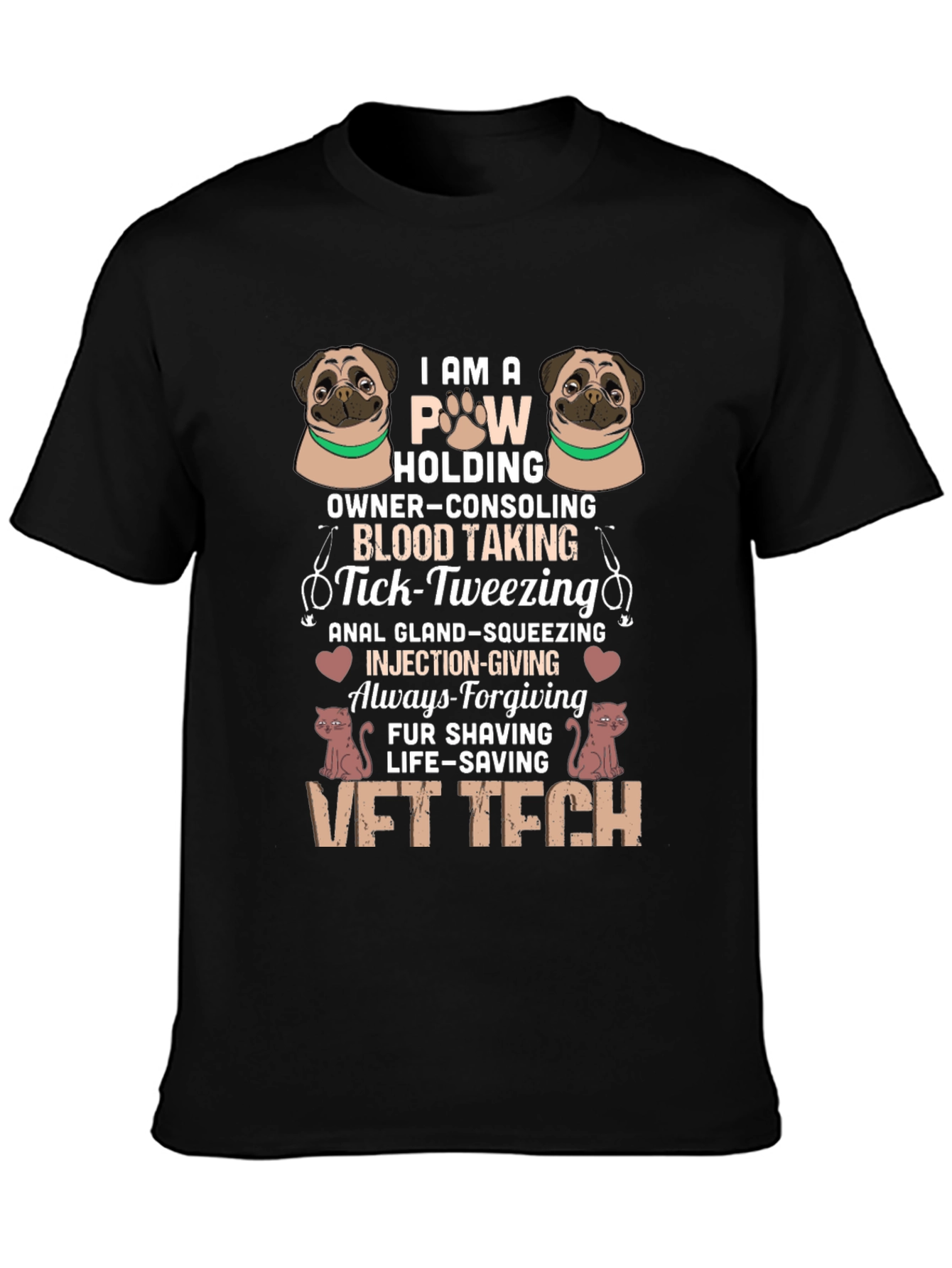 VET TECH T-Shirt - Paw Holding Life-Saving