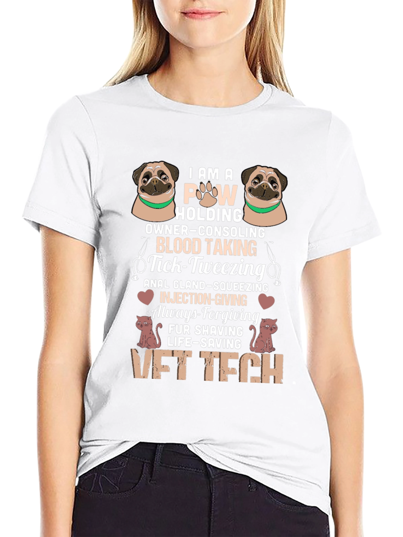 VET TECH T-Shirt - Paw Holding Life-Saving