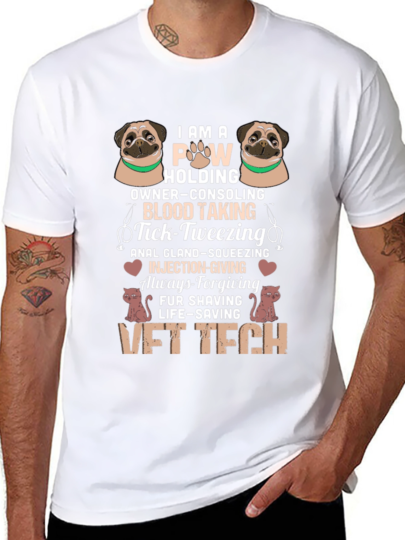 VET TECH T-Shirt - Paw Holding Life-Saving