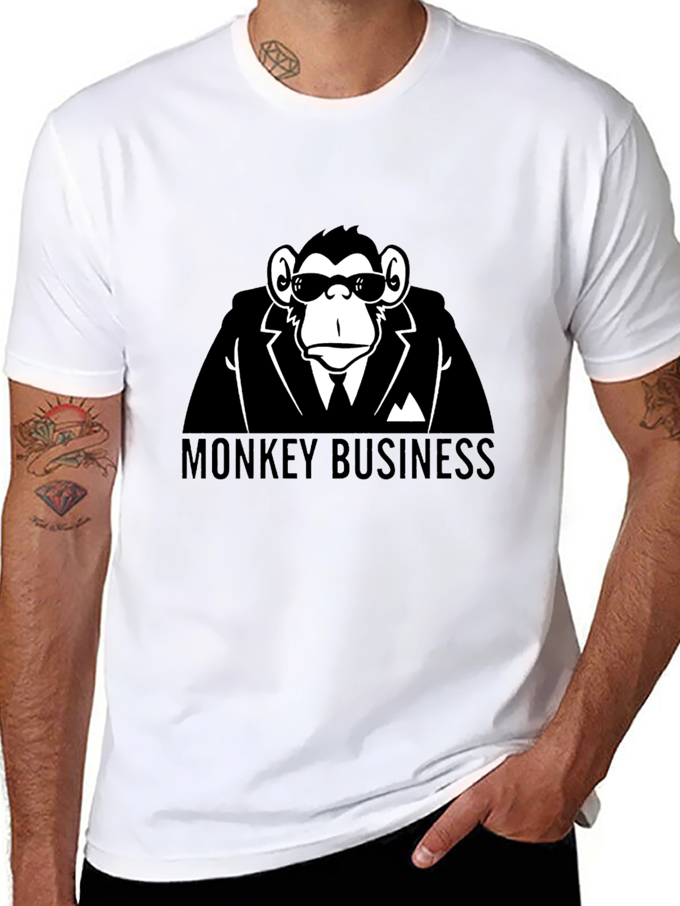 Monkey Business Black T-Shirt - Funny Graphic Tee