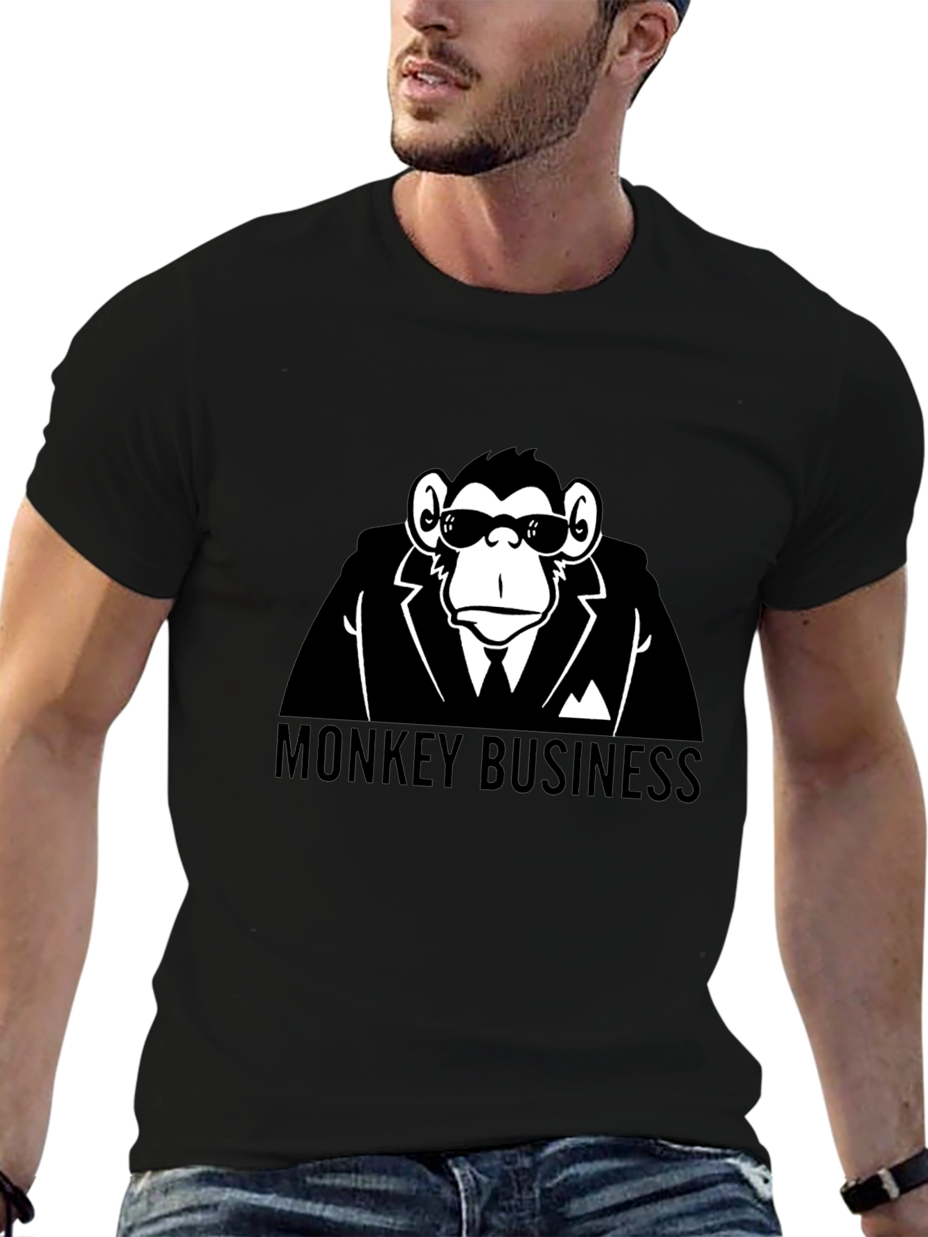 Monkey Business Black T-Shirt - Funny Graphic Tee
