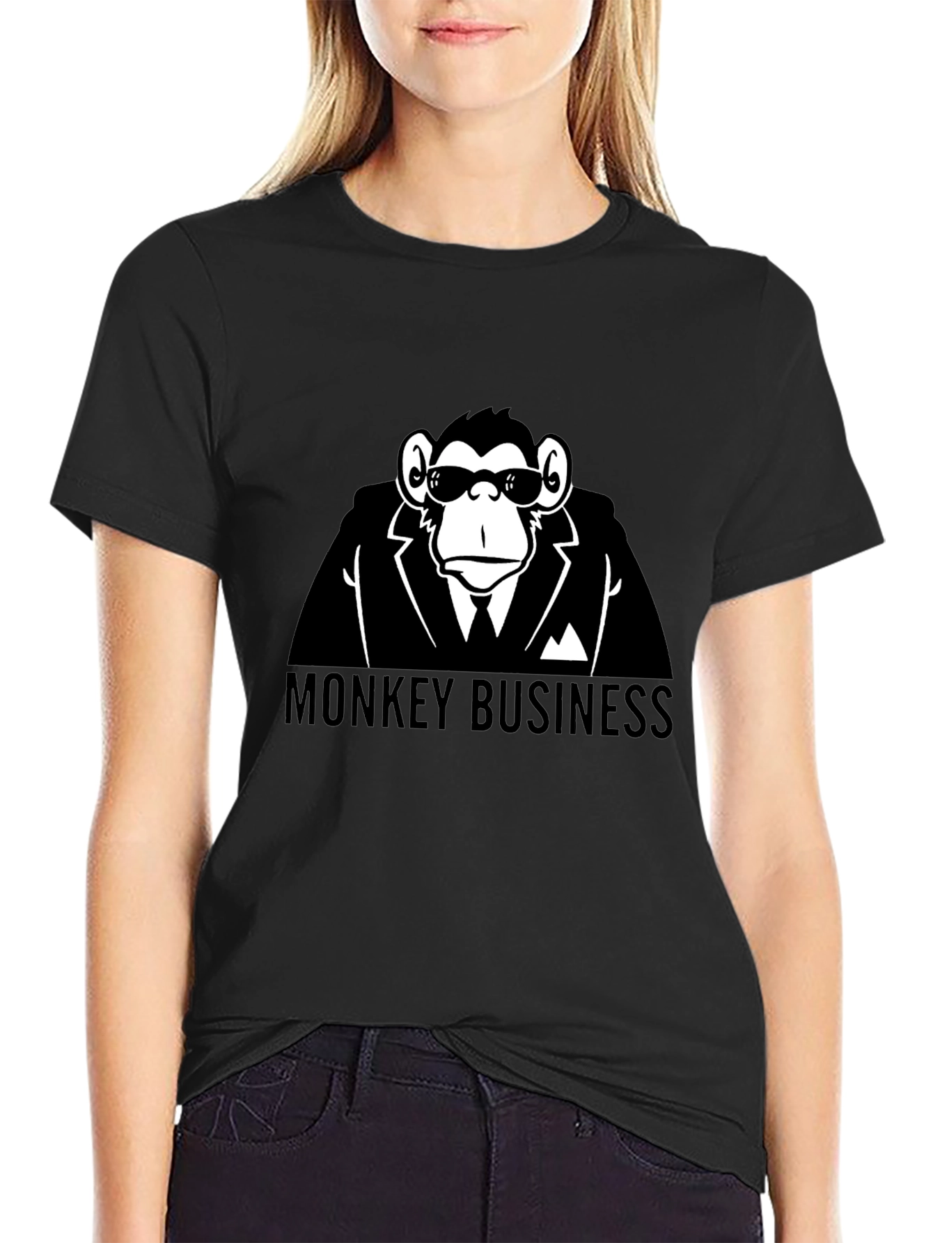 Monkey Business Black T-Shirt - Funny Graphic Tee