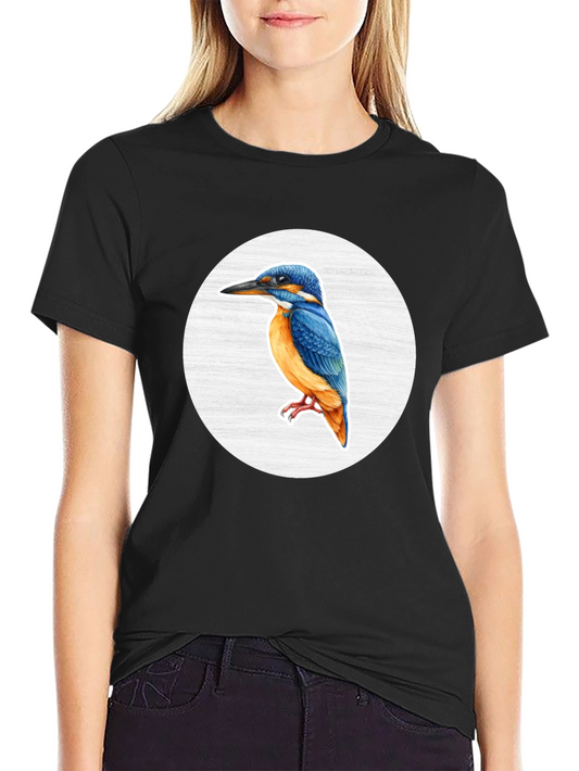 Kingfisher Bird Graphic Tee - Unisex Black T-Shirt