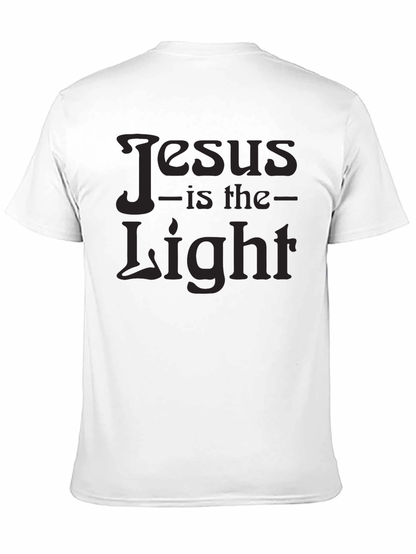 Jesus Is The Light Graphic Print Black T-Shirt