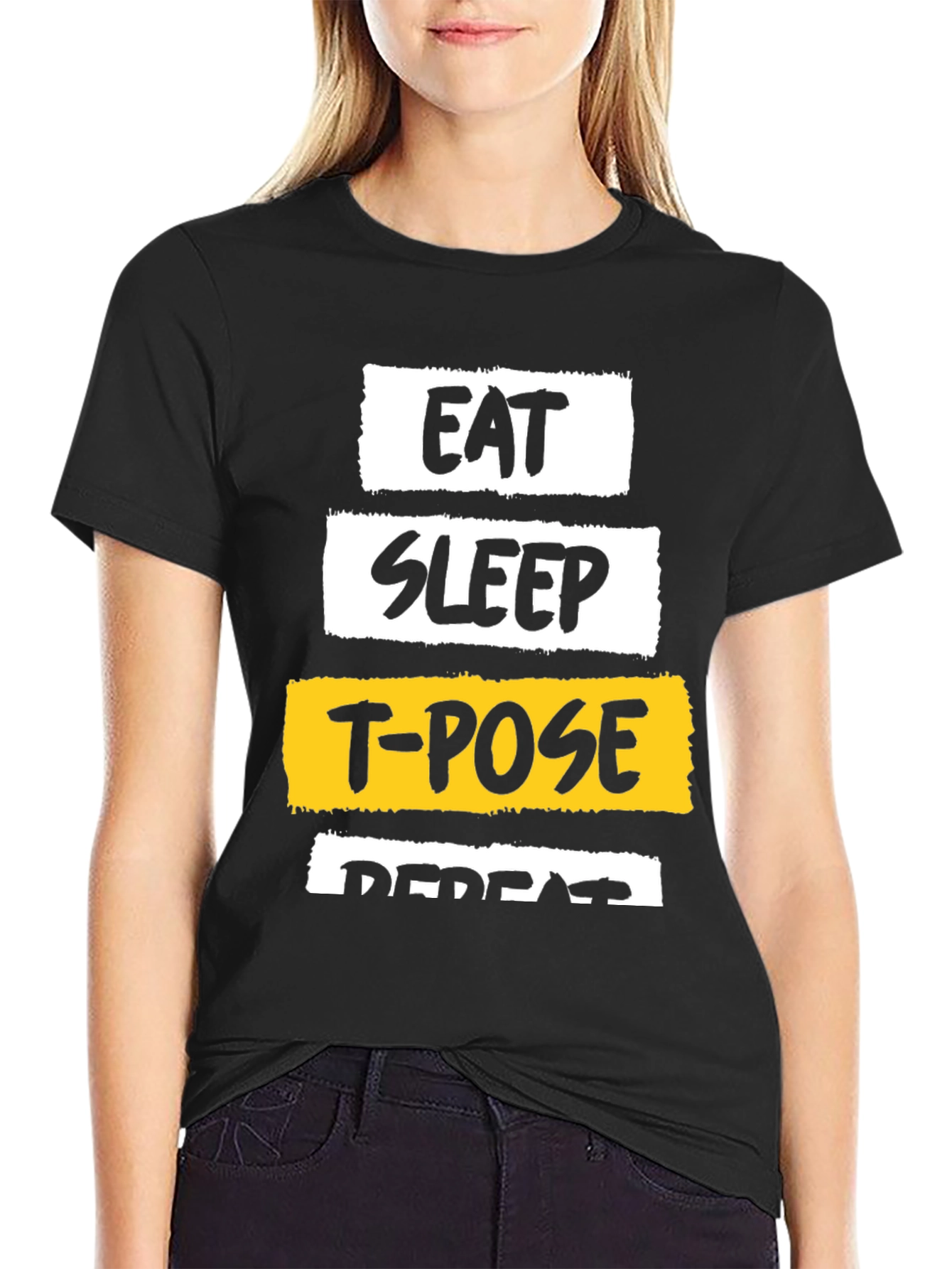 Eat Sleep T-Pose Repeat Graphic Tee