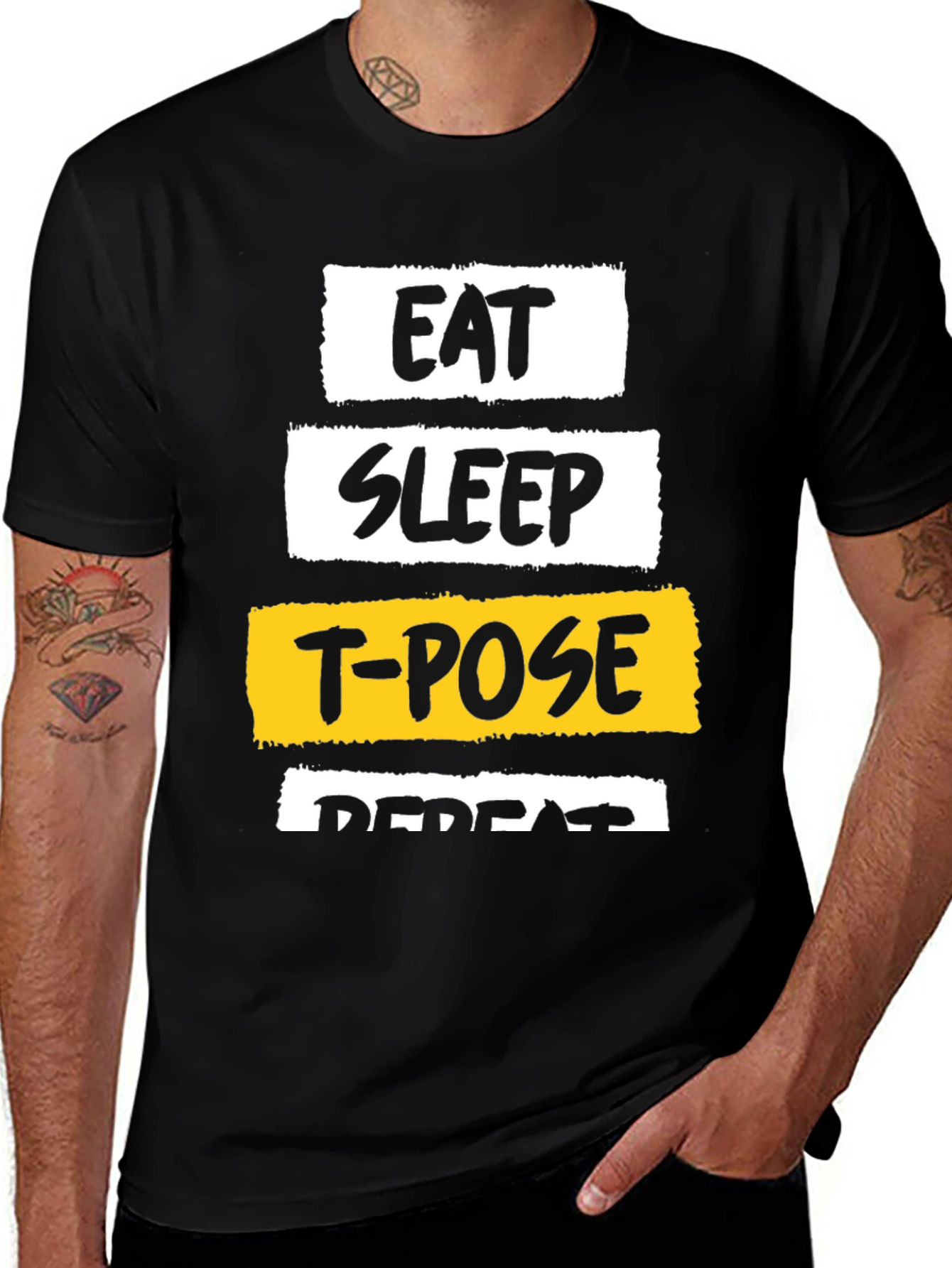 Eat Sleep T-Pose Repeat Graphic Tee