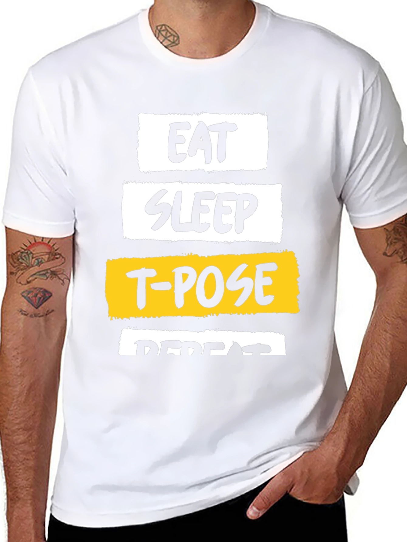 Eat Sleep T-Pose Repeat Graphic Tee