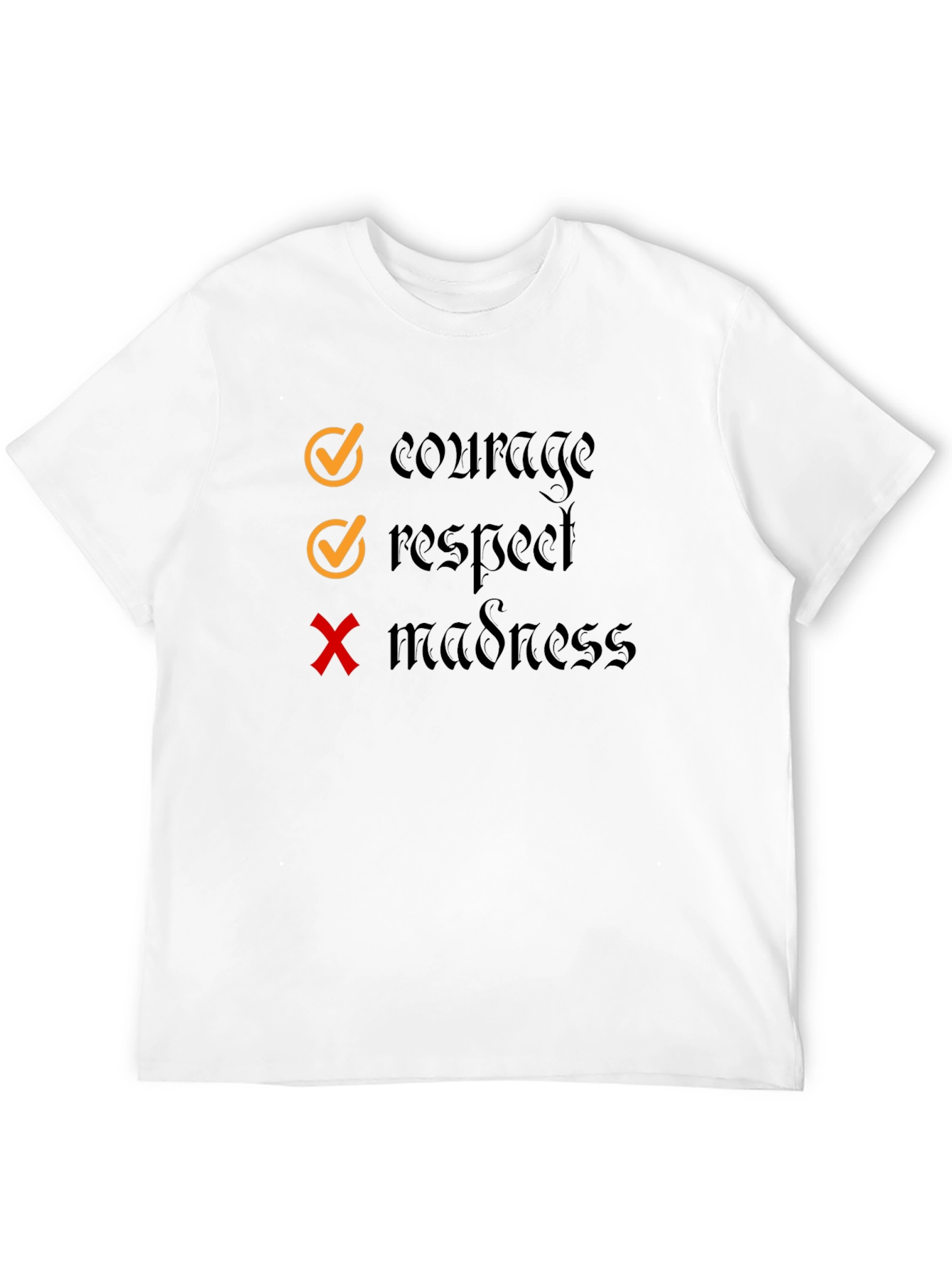 Courage Respect Graphic Tee - Black Cotton T-Shirt