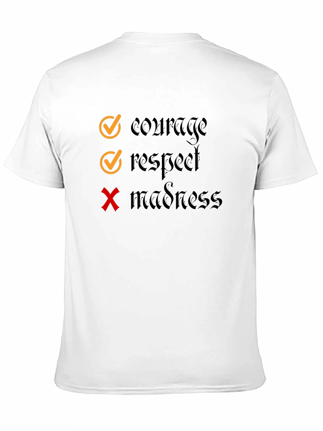Courage Respect Graphic Tee - Black Cotton T-Shirt