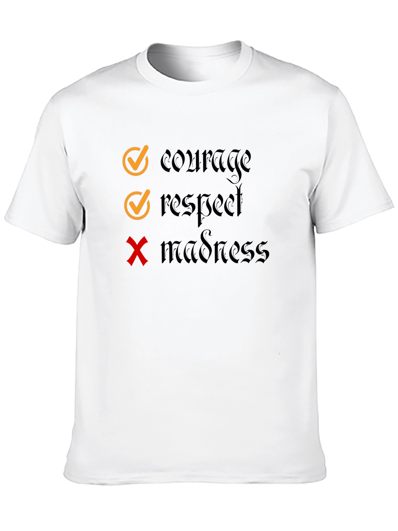 Courage Respect Graphic Tee - Black Cotton T-Shirt