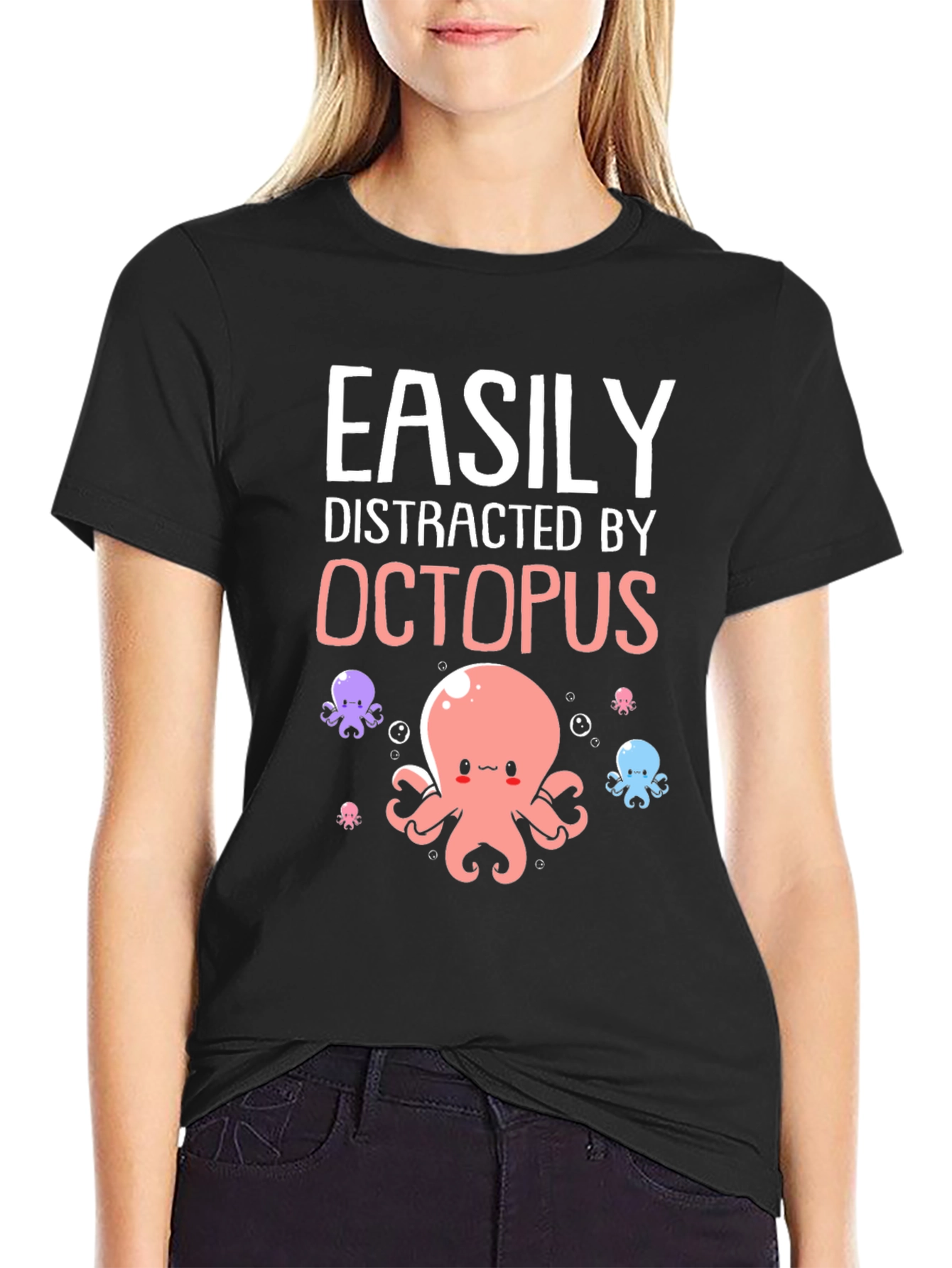 Easily Distracted By Octopus Graphic T-Shirt