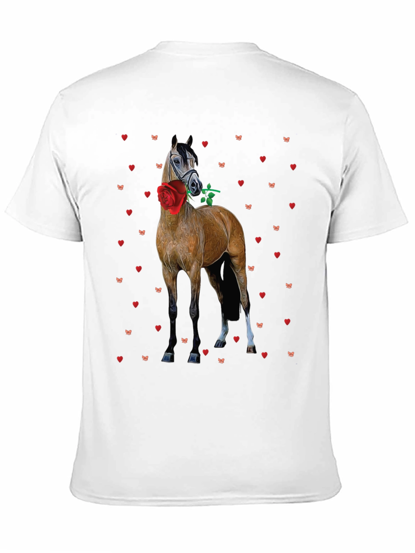 Horse with Rose Valentines Day Graphic Tee