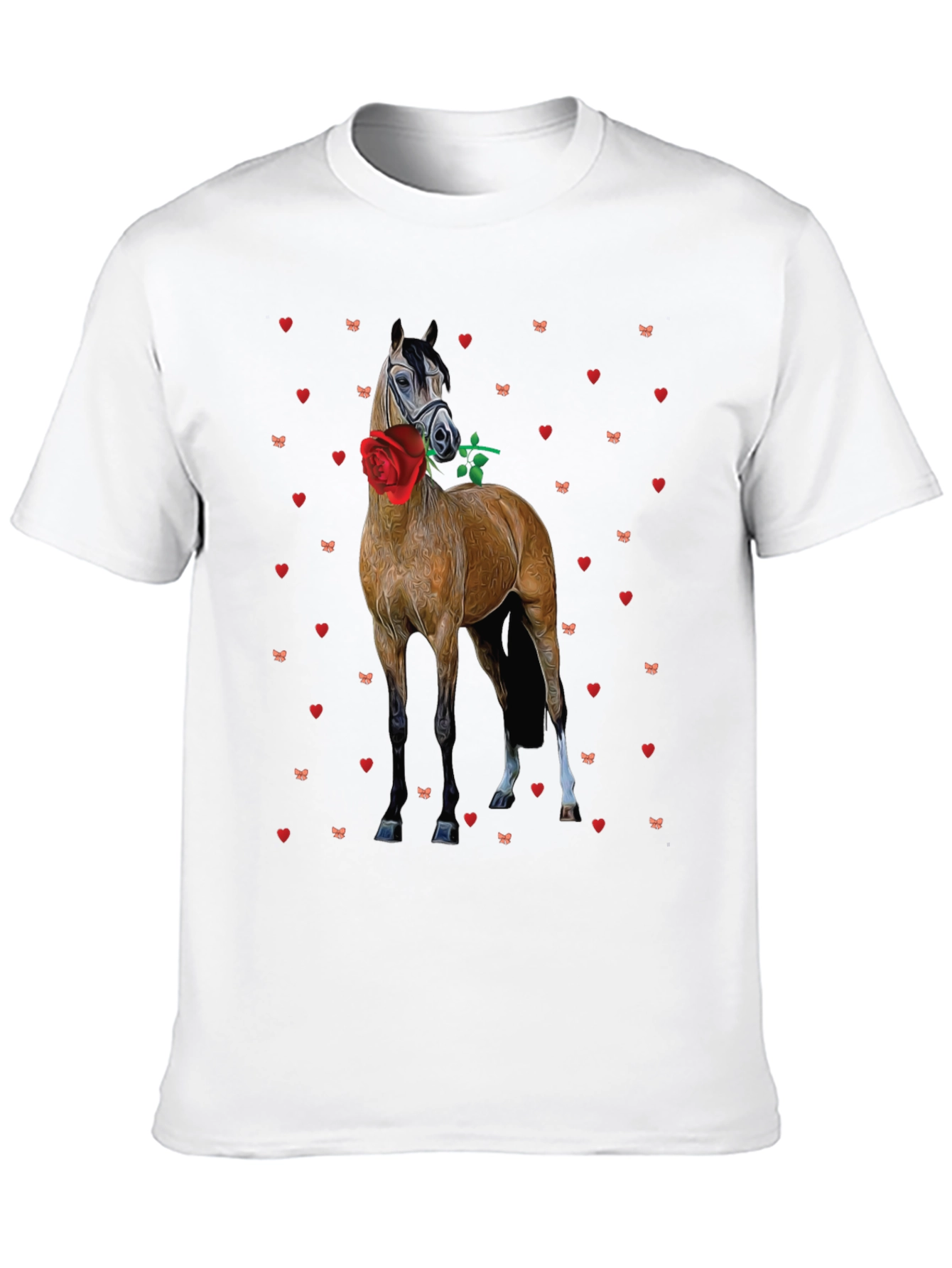 Horse with Rose Valentines Day Graphic Tee
