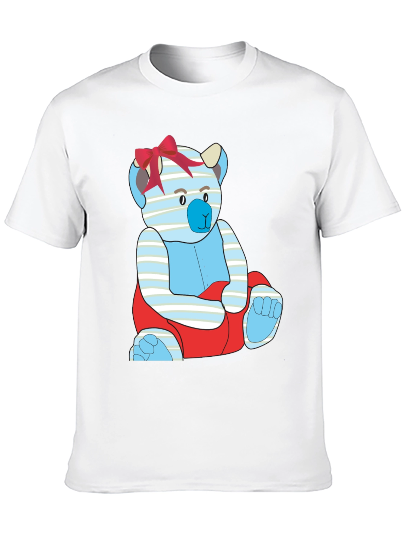 Black T-Shirt with Cute Cartoon Bear Design