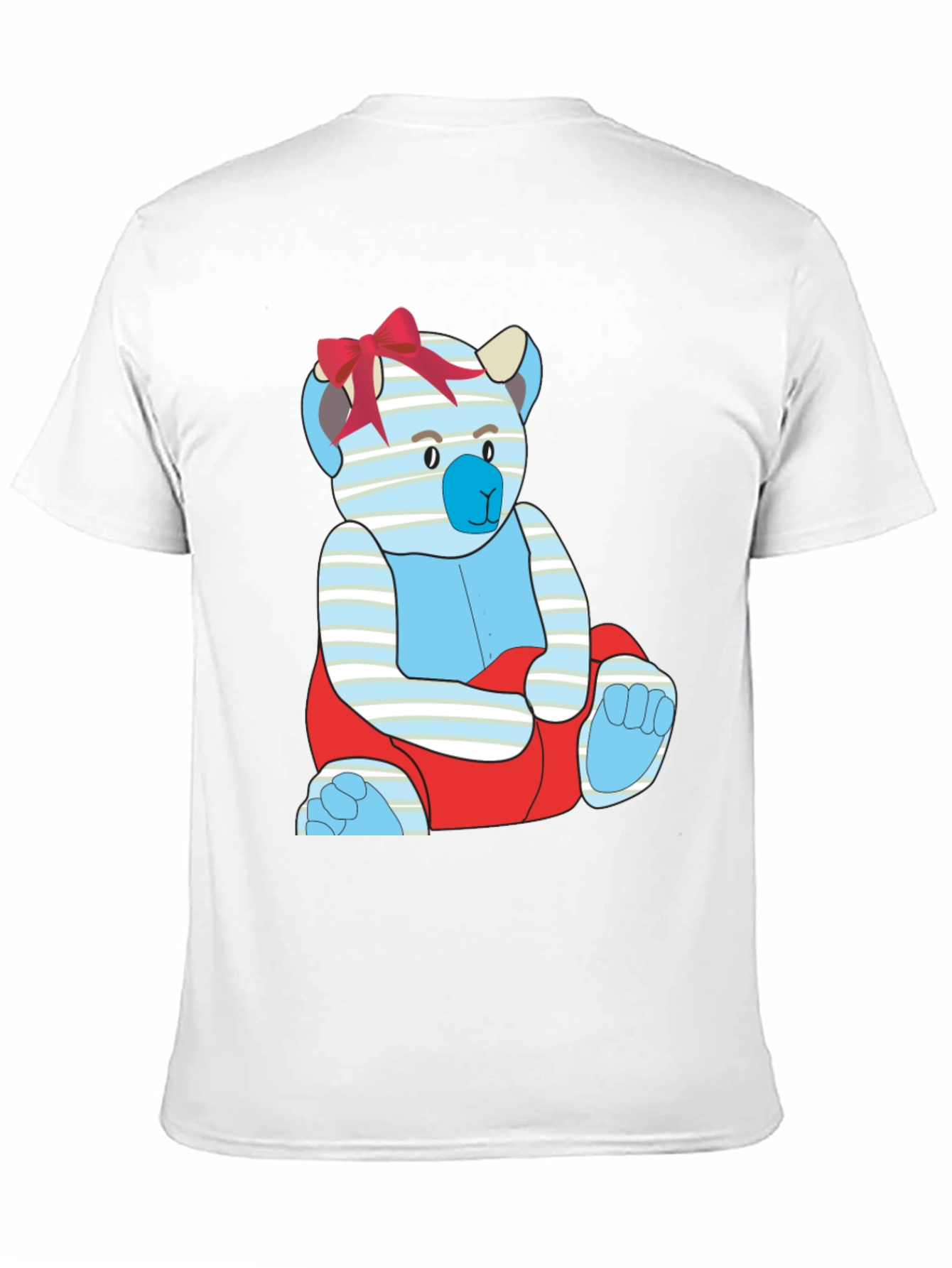 Black T-Shirt with Cute Cartoon Bear Design