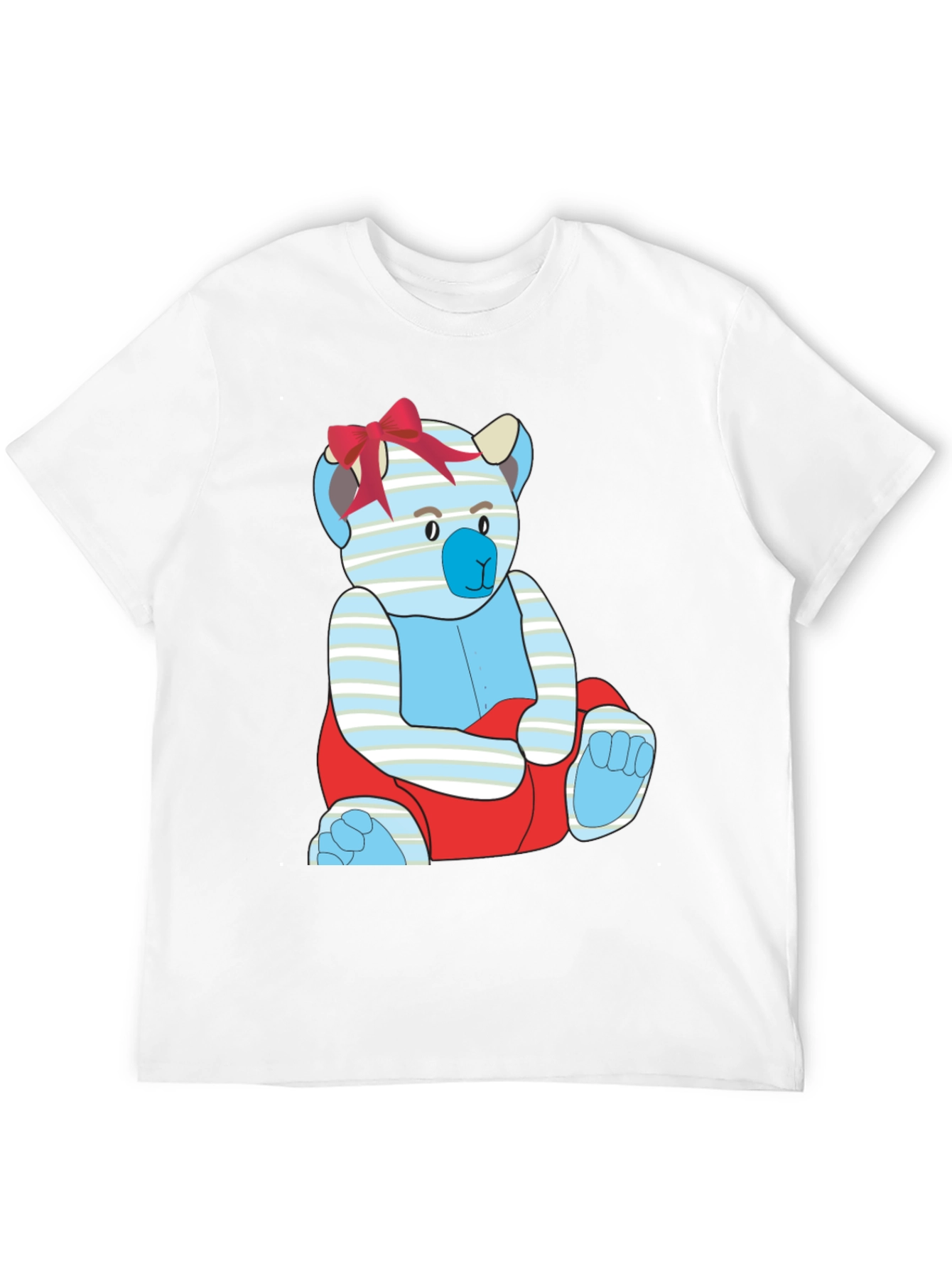 Black T-Shirt with Cute Cartoon Bear Design
