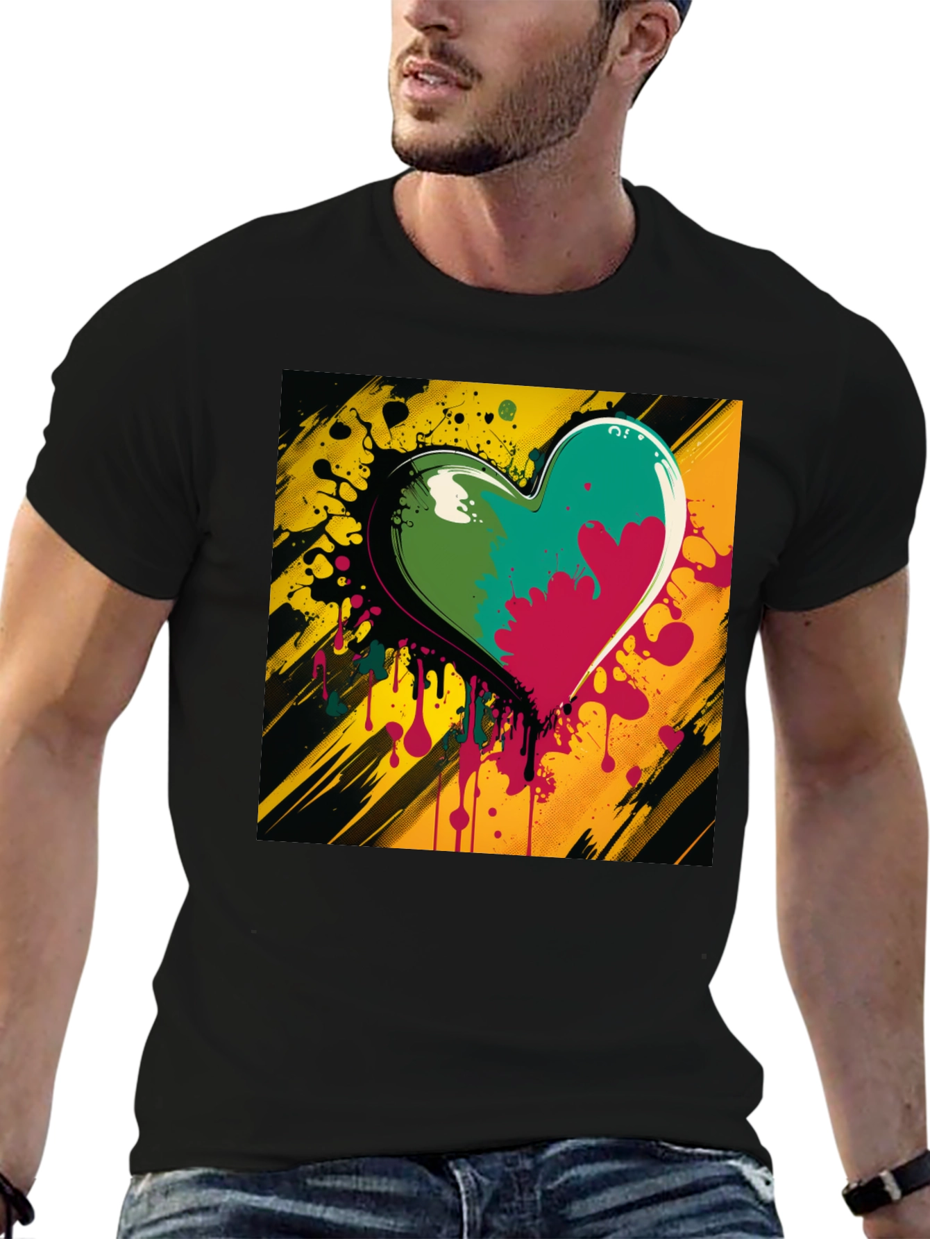 Colorful Heart Graphic Tee