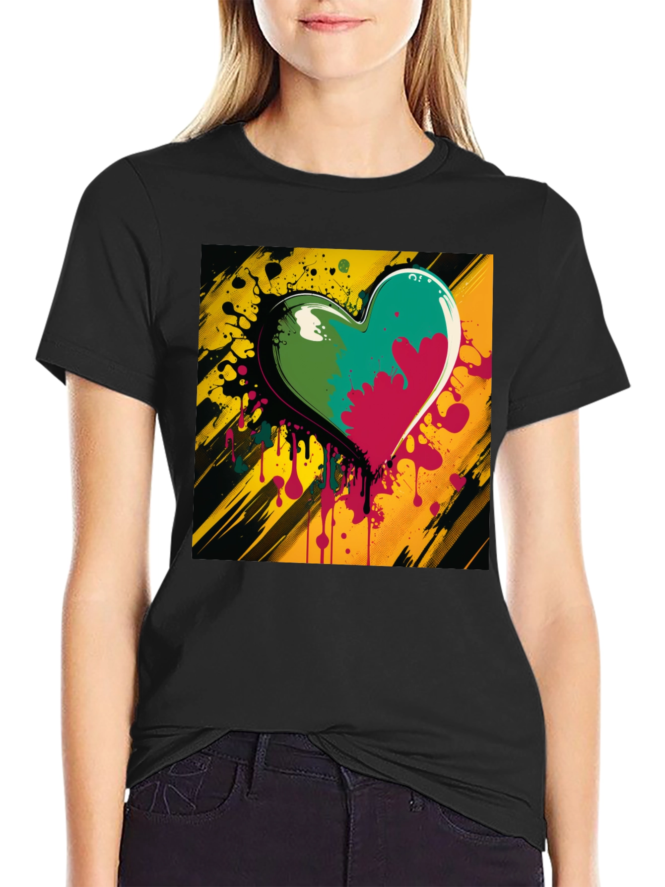 Colorful Heart Graphic Tee