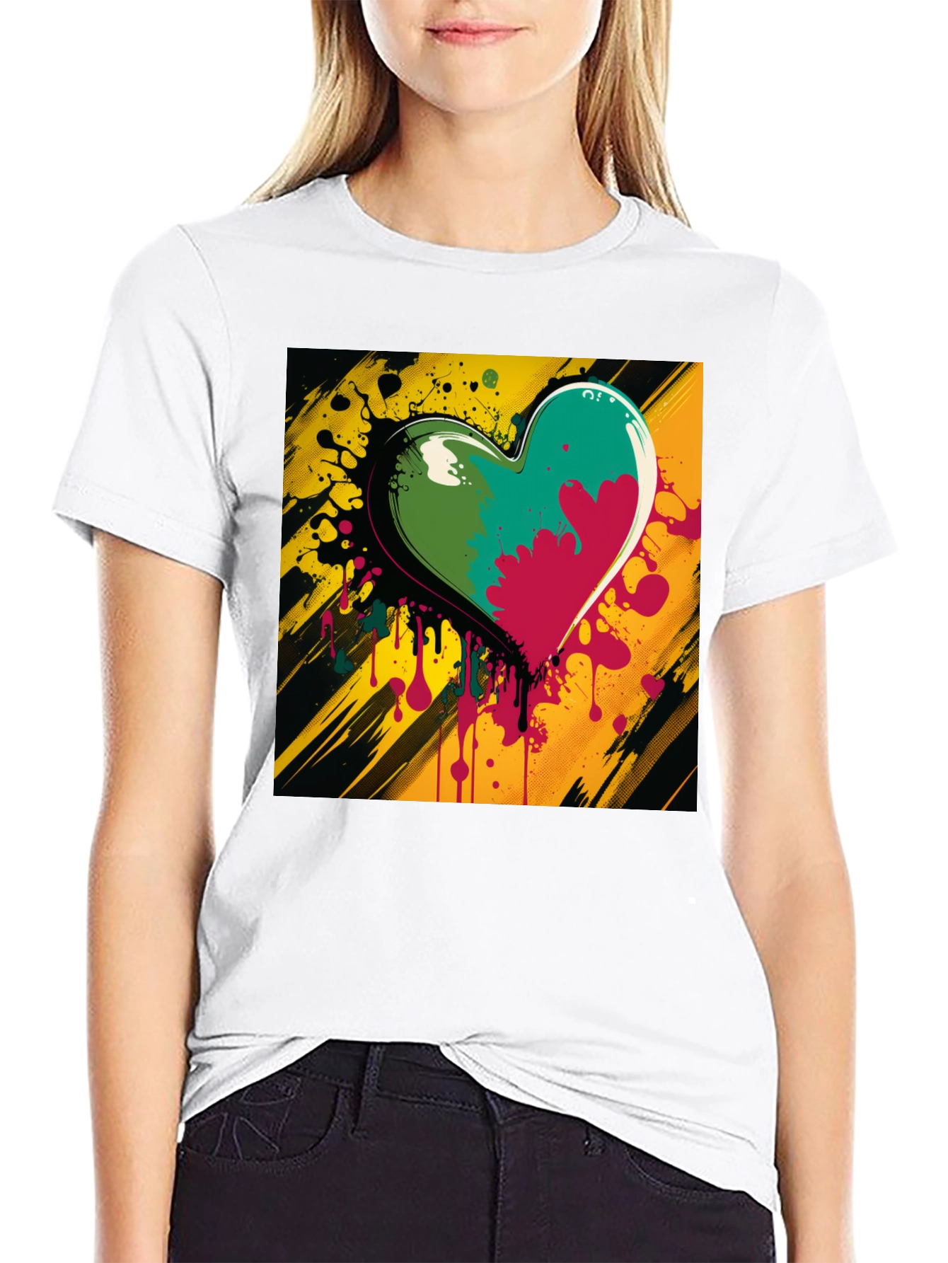 Colorful Heart Graphic Tee