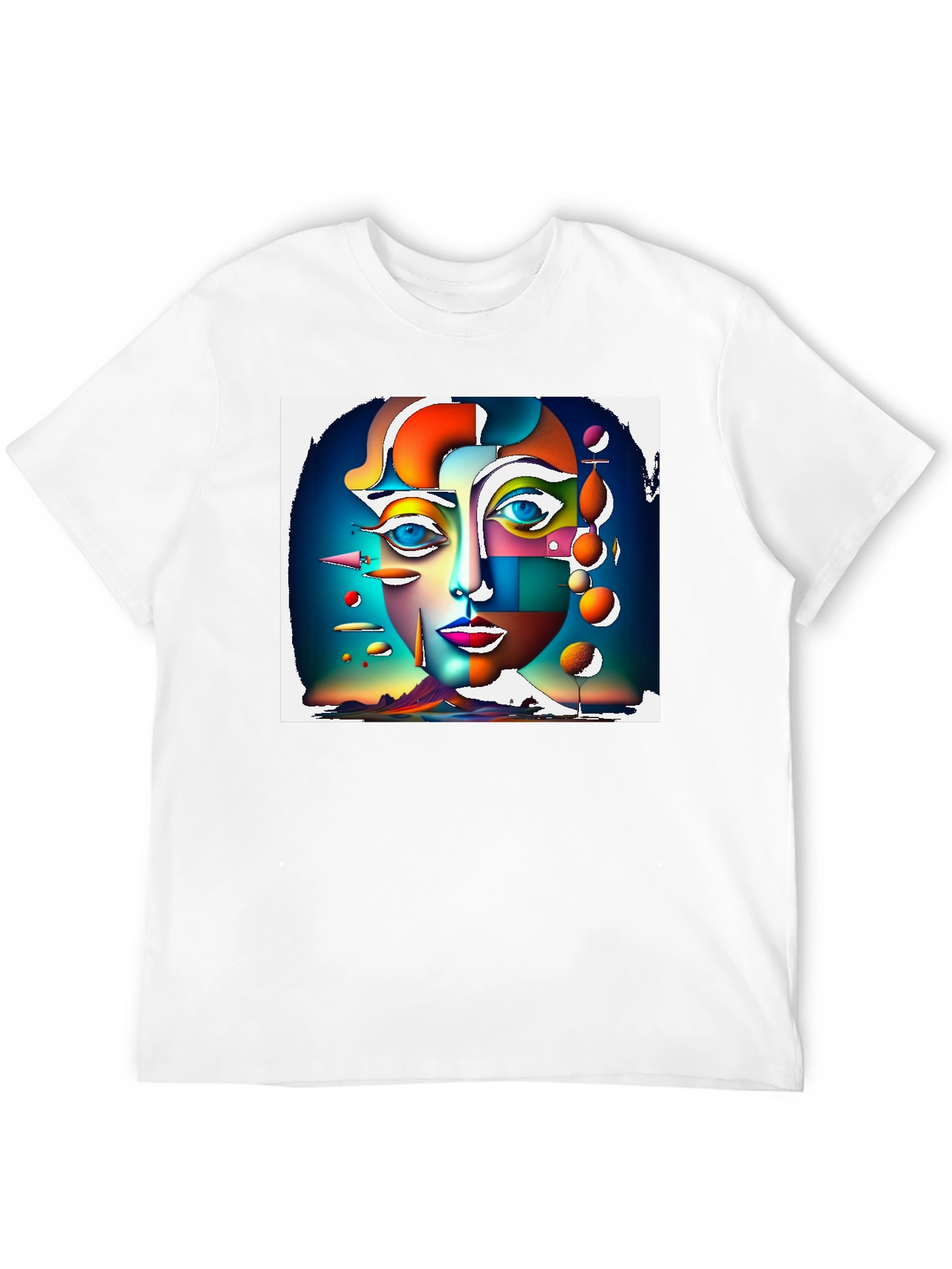 Abstract Face Graphic Black T-Shirt