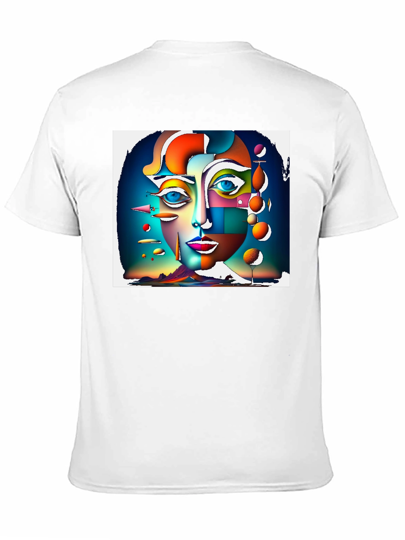 Abstract Face Graphic Black T-Shirt