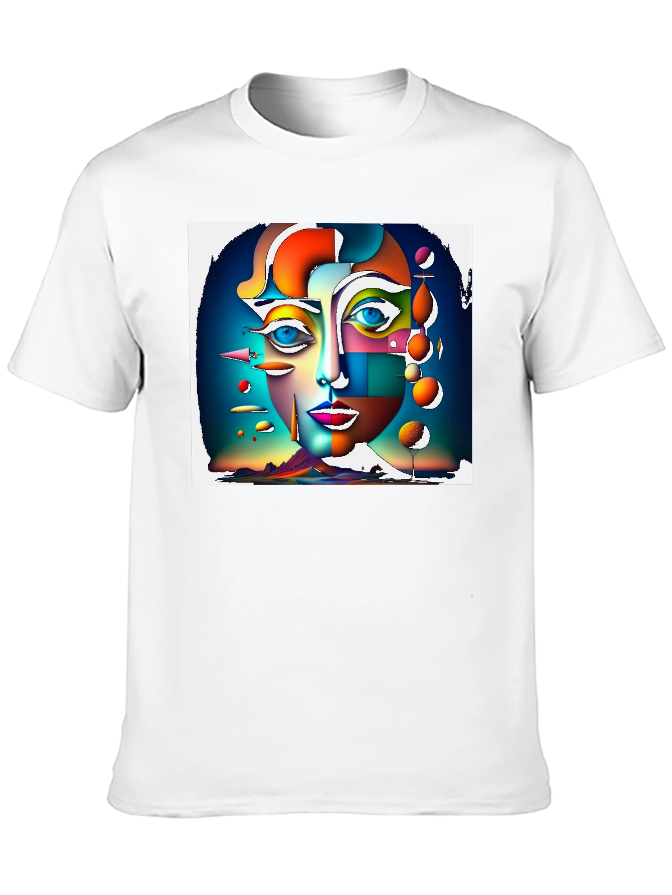 Abstract Face Graphic Black T-Shirt