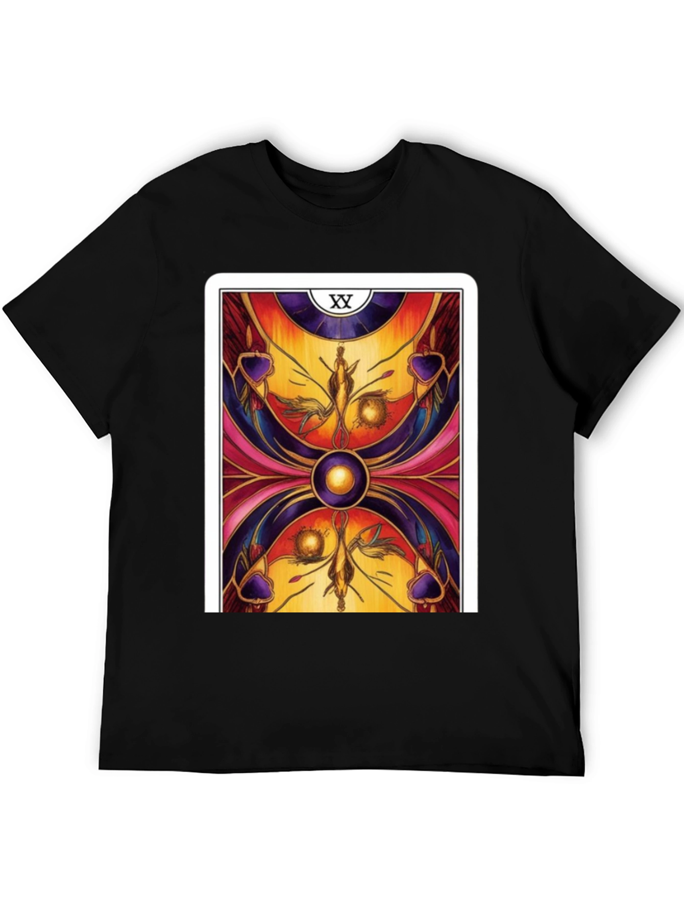 Tarot Card Graphic T-Shirt - Black Cotton Tee