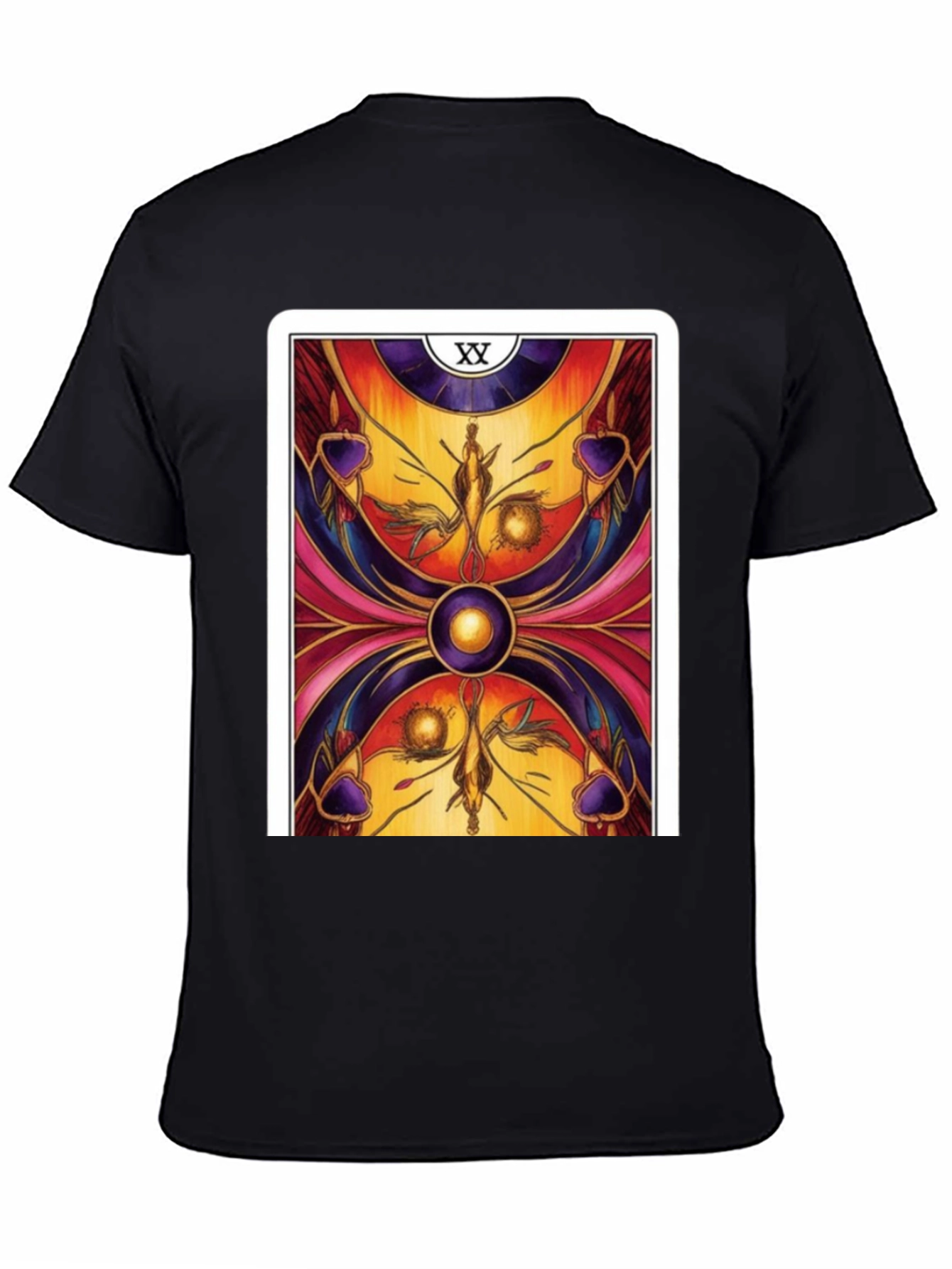 Tarot Card Graphic T-Shirt - Black Cotton Tee